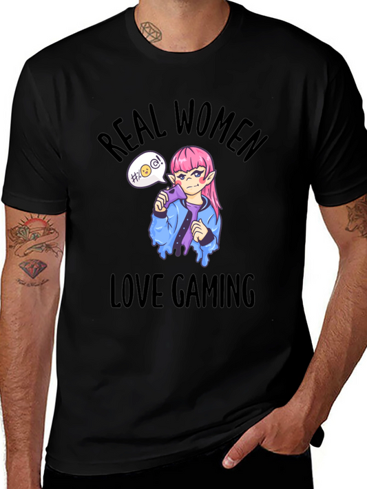 Real Women Love Gaming T-Shirt - Black
