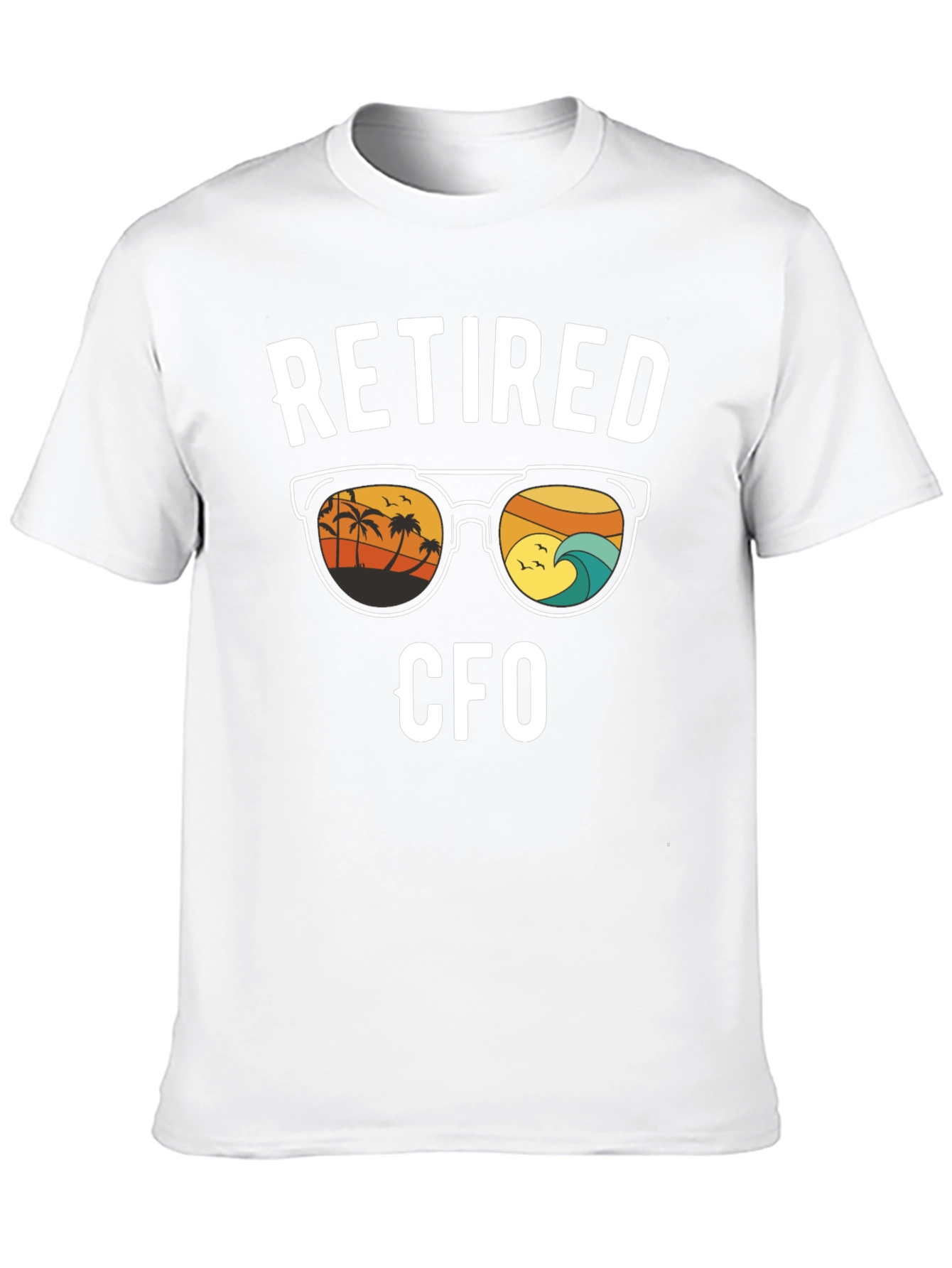 Retired CFO Graphic T-Shirt - Beach Scene