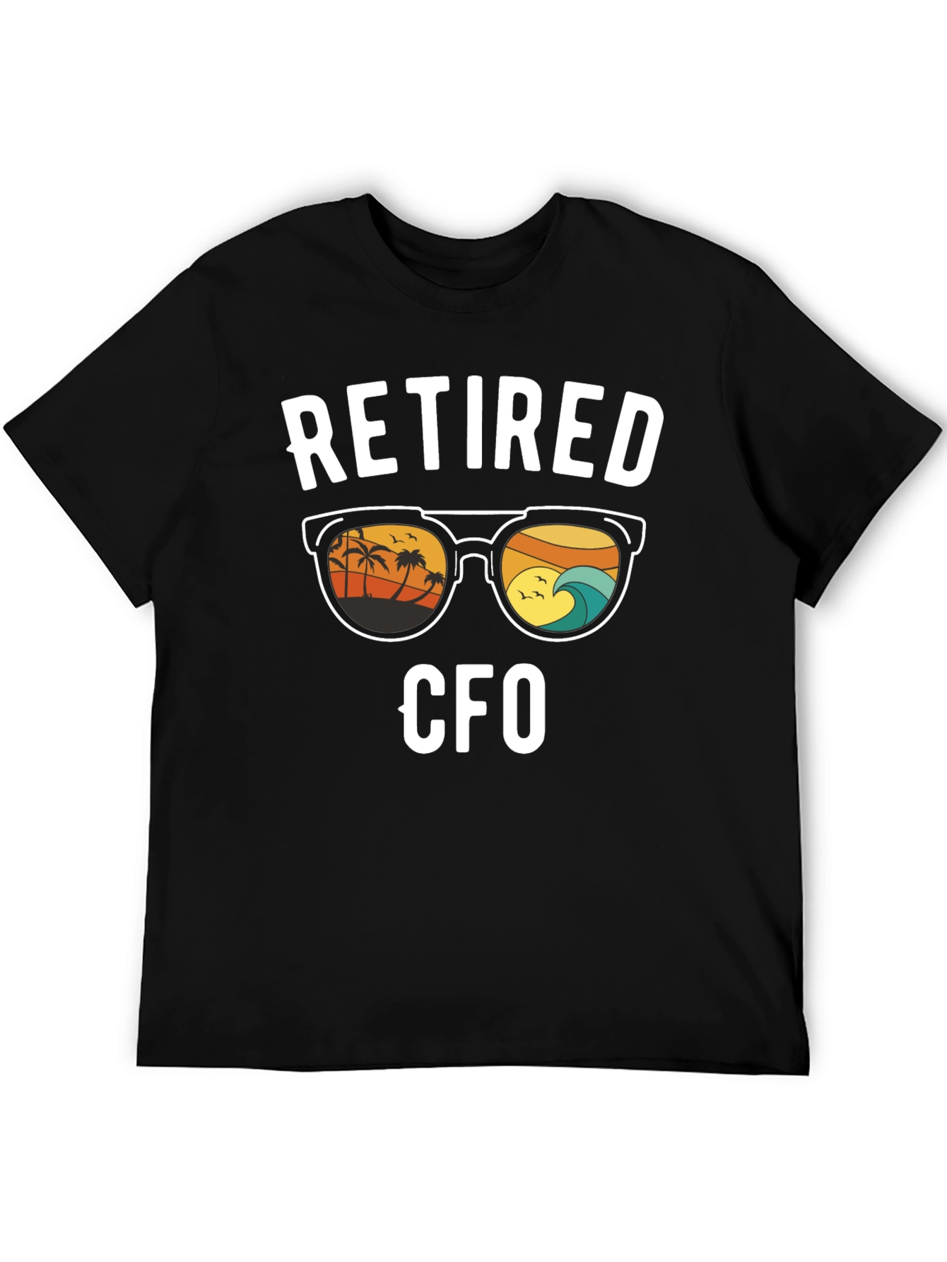 Retired CFO Graphic T-Shirt - Beach Scene