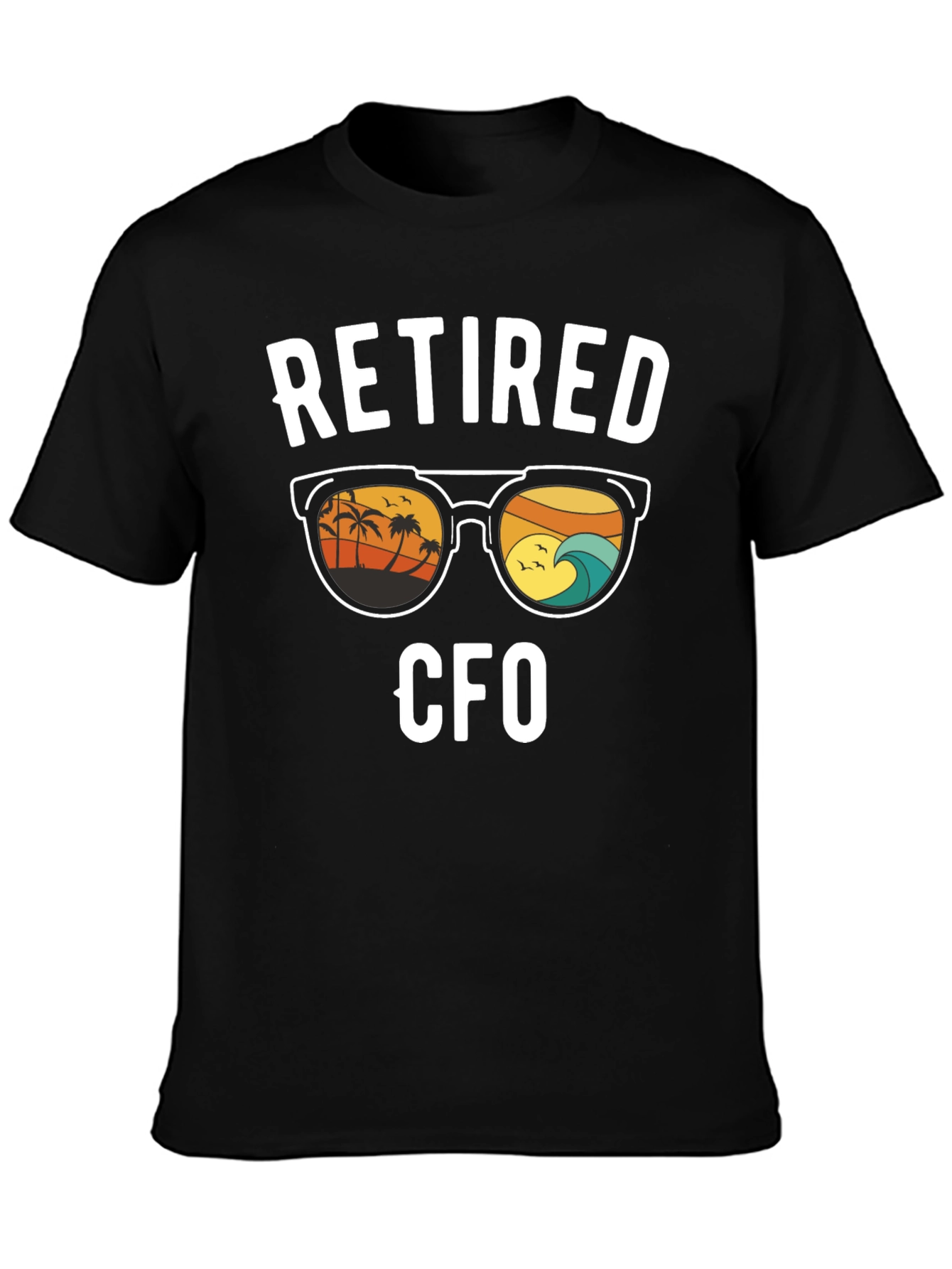 Retired CFO Graphic T-Shirt - Beach Scene