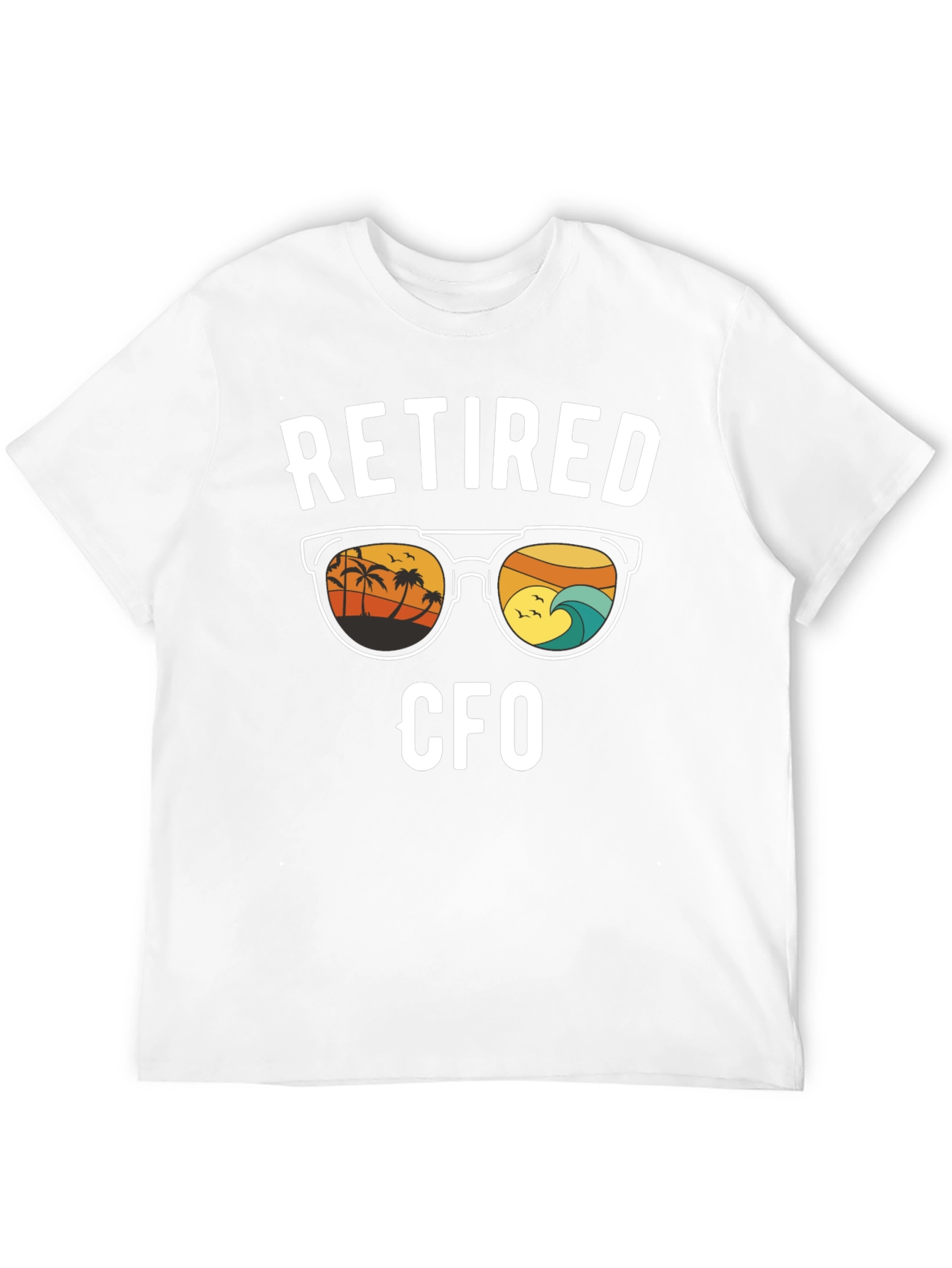 Retired CFO Graphic T-Shirt - Beach Scene