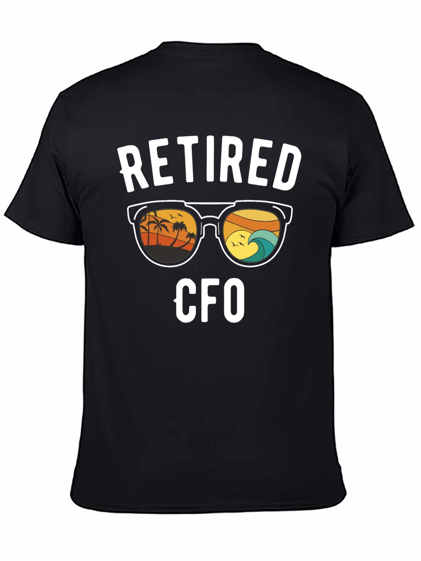 Retired CFO Graphic T-Shirt - Beach Scene