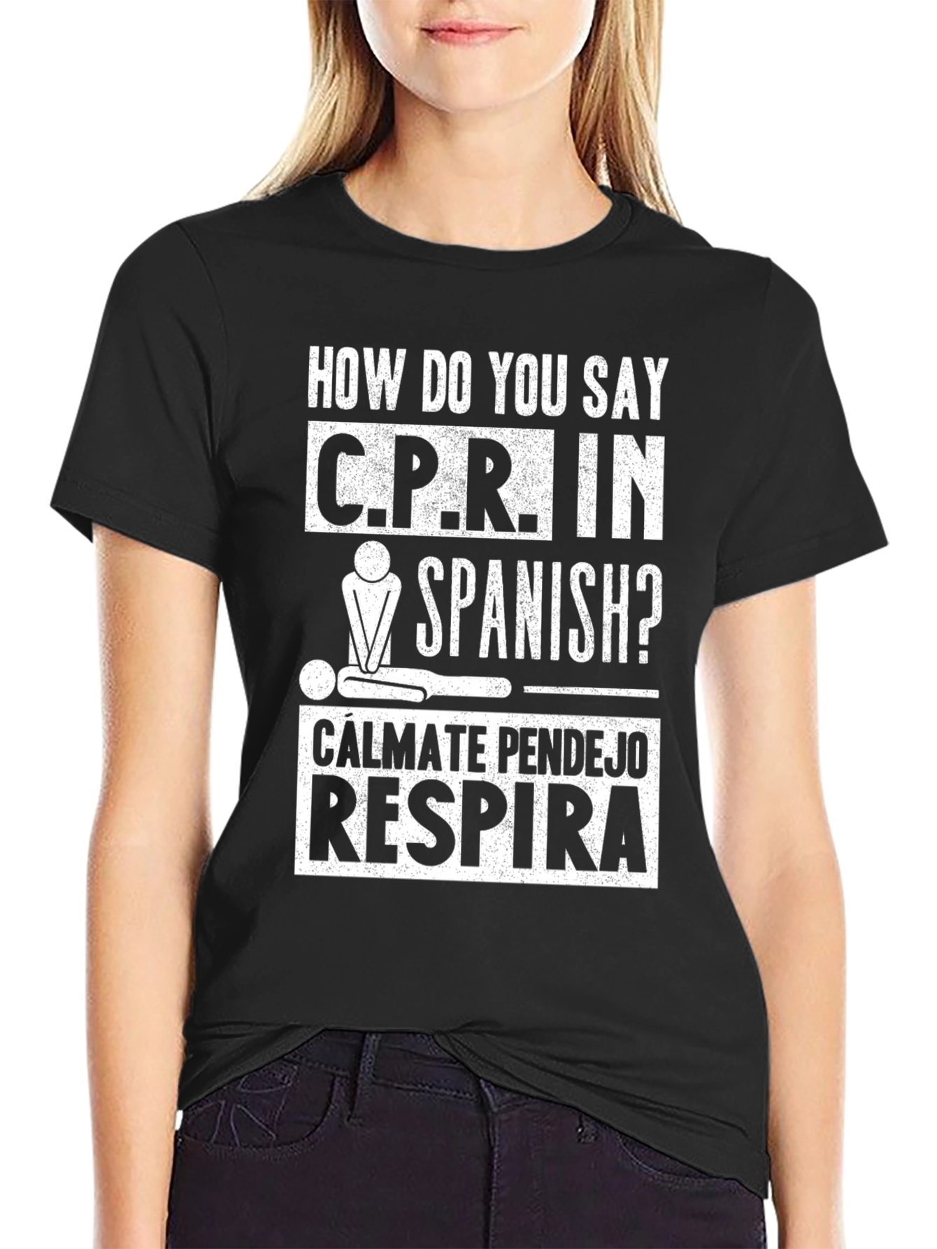 Humorous CPR Spanish Graphic Tee