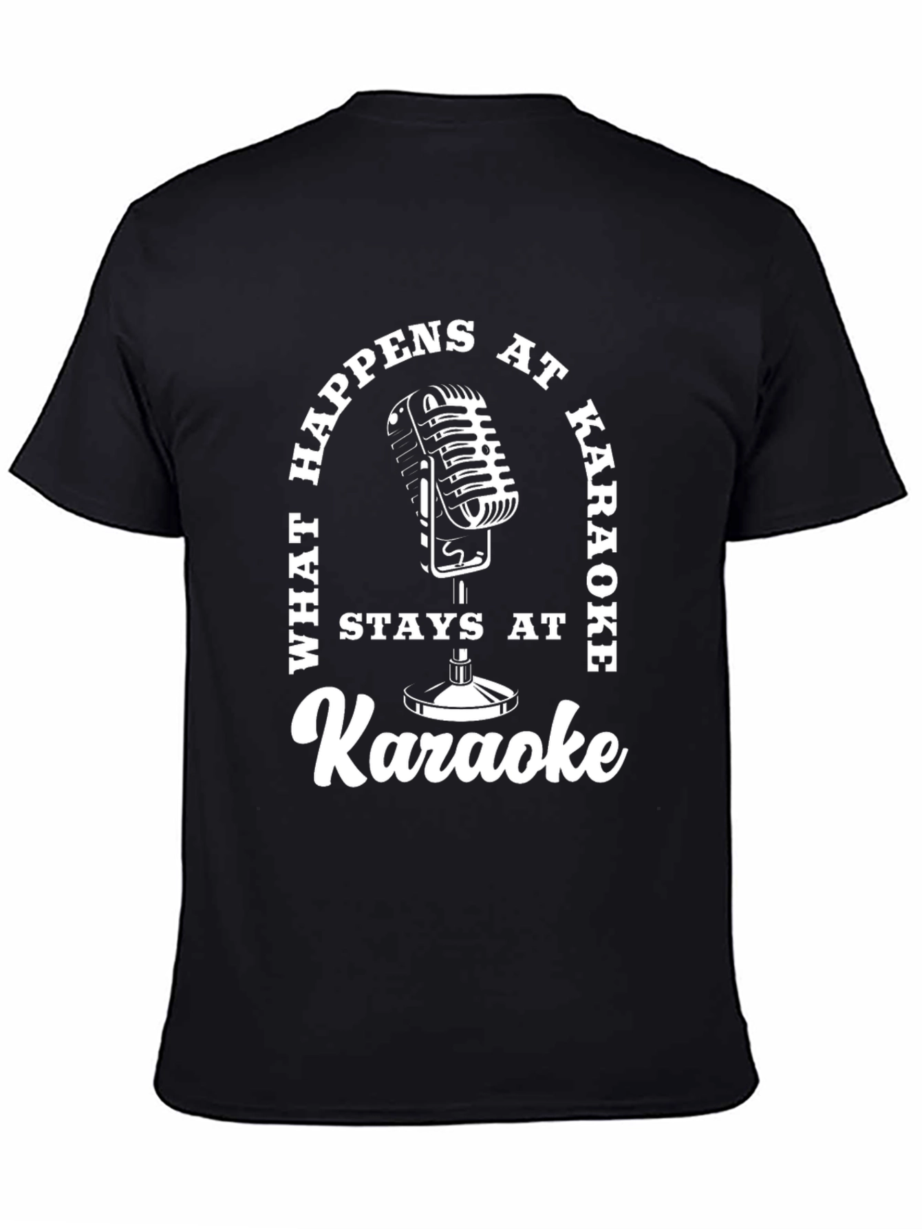 Karaoke Microphone Graphic T-Shirt - What Happens At Karaoke