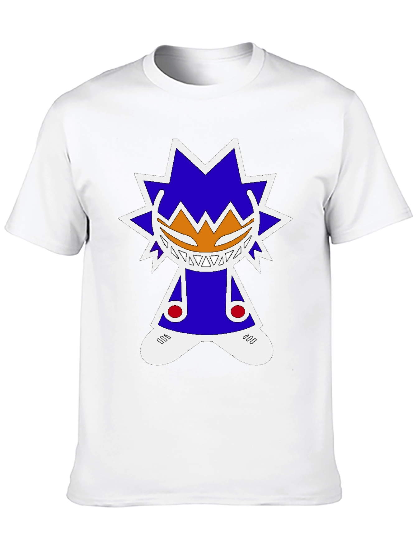 Graphic Tee: Funky Character Design Black Cotton