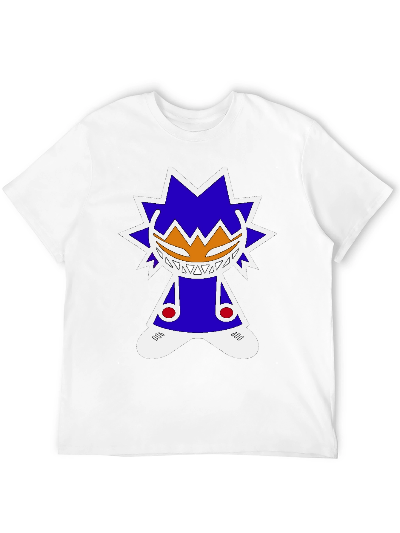 Graphic Tee: Funky Character Design Black Cotton