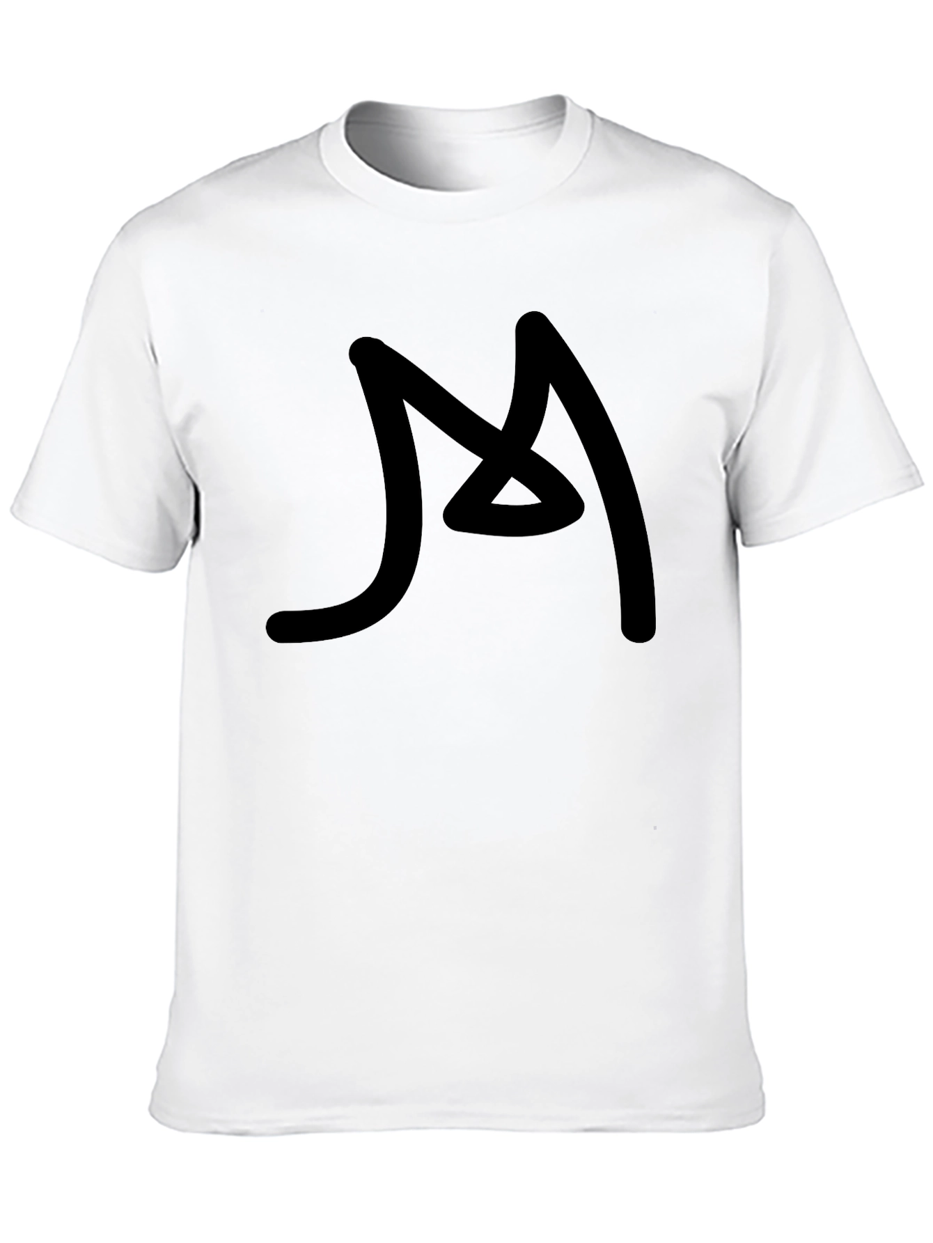 Mens Black Graphic Tee - Abstract M Design