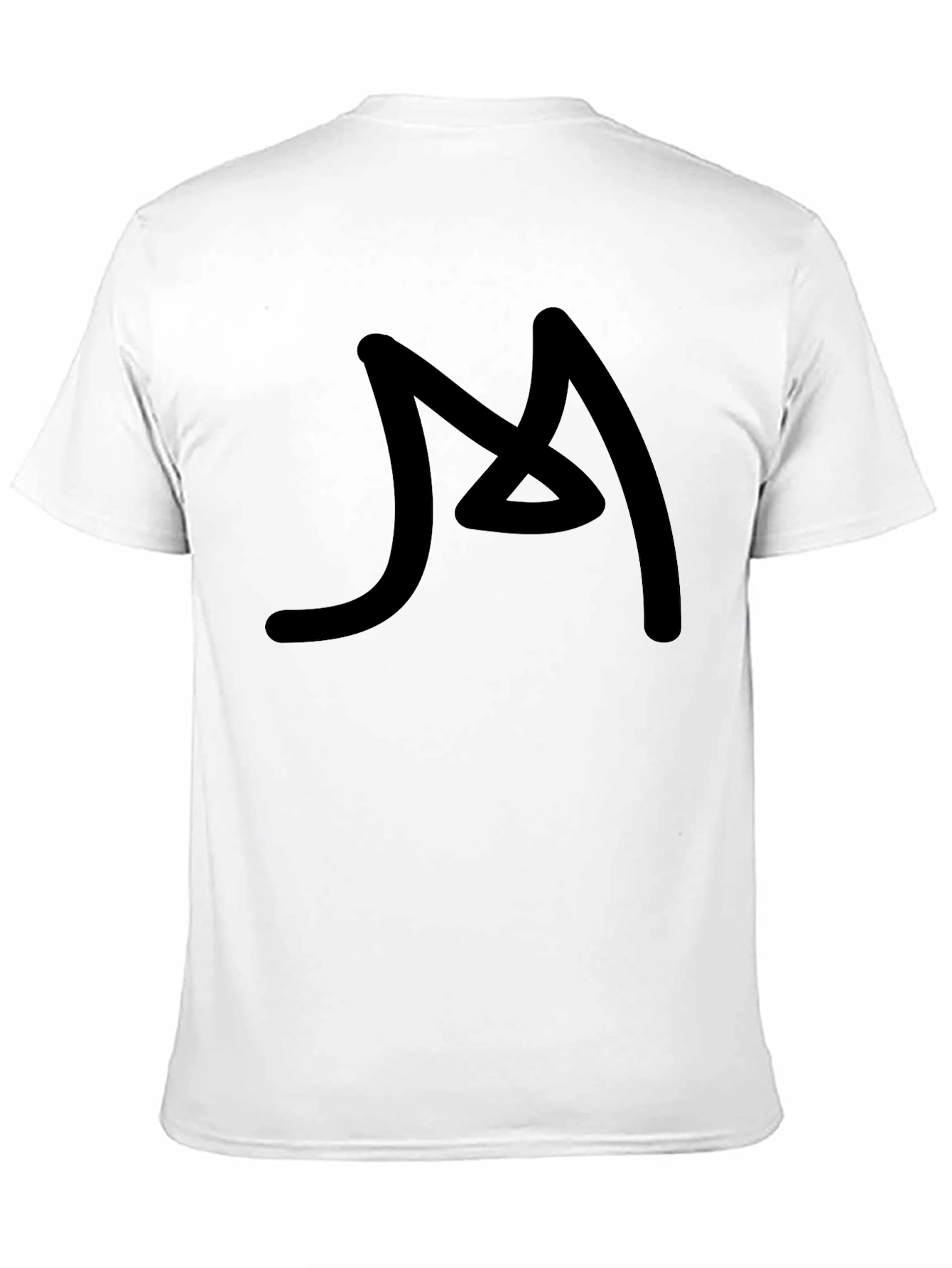 Mens Black Graphic Tee - Abstract M Design