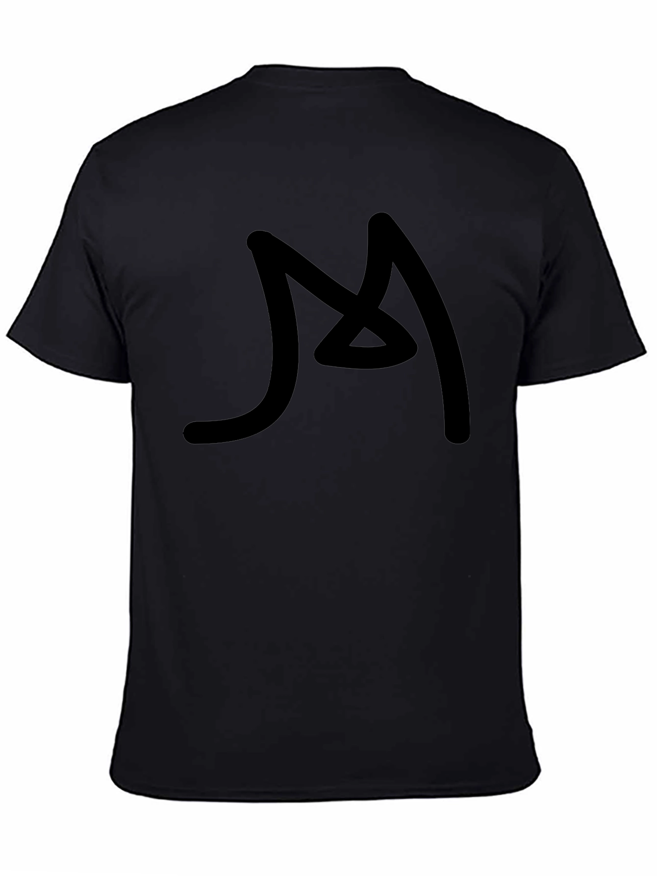 Mens Black Graphic Tee - Abstract M Design