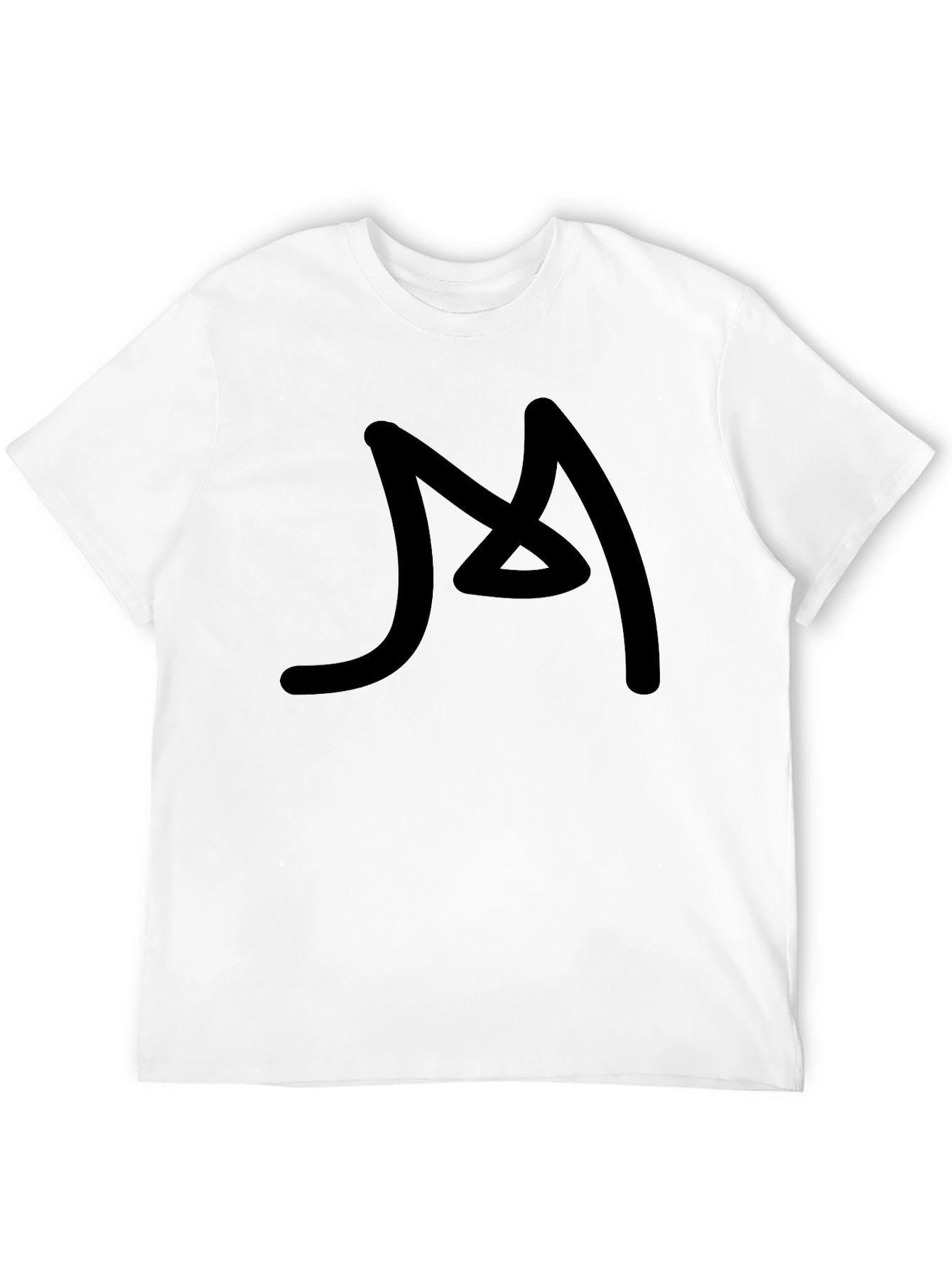 Mens Black Graphic Tee - Abstract M Design
