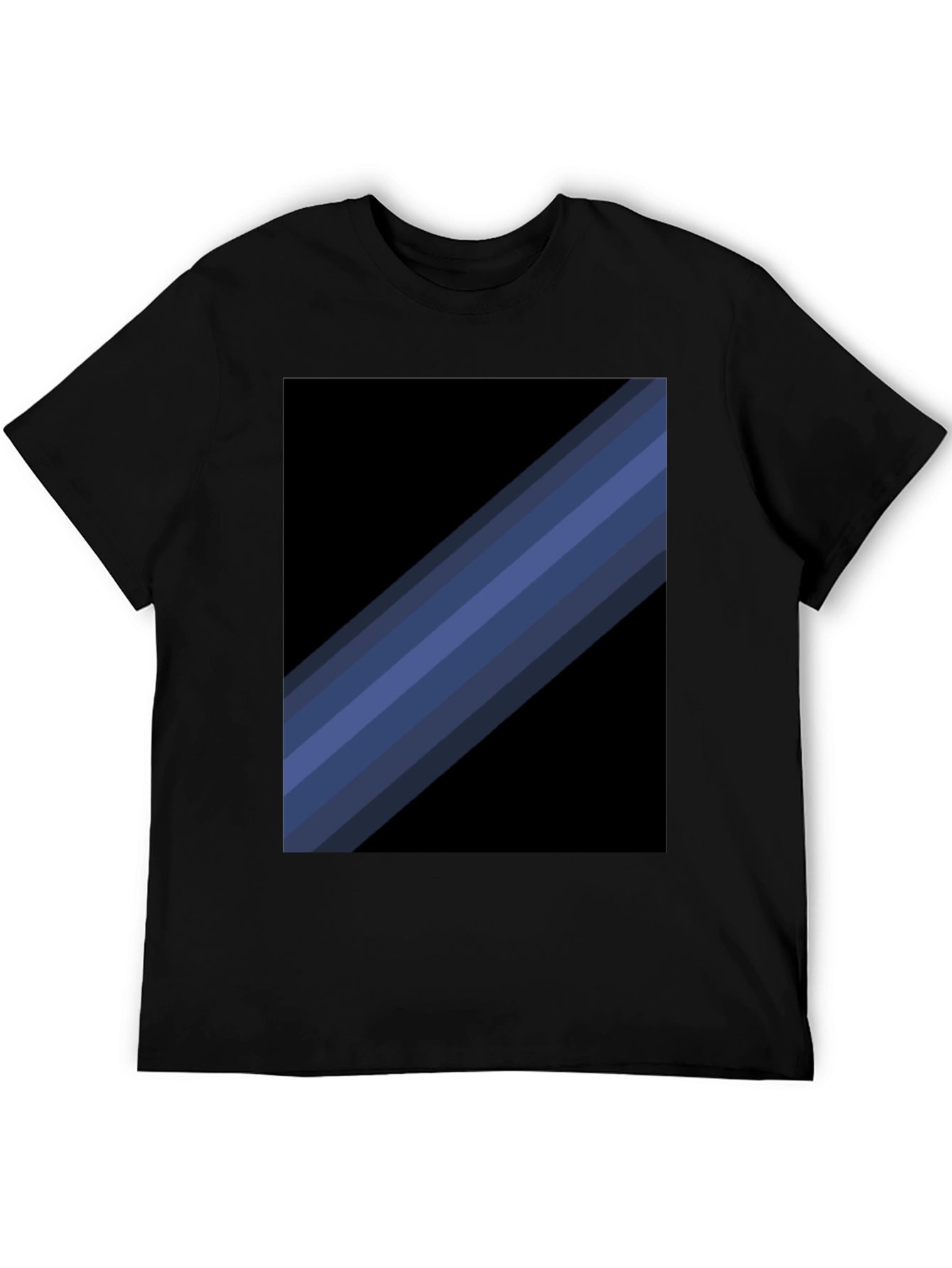 Striped Graphic Tee - Modern Black T-Shirt