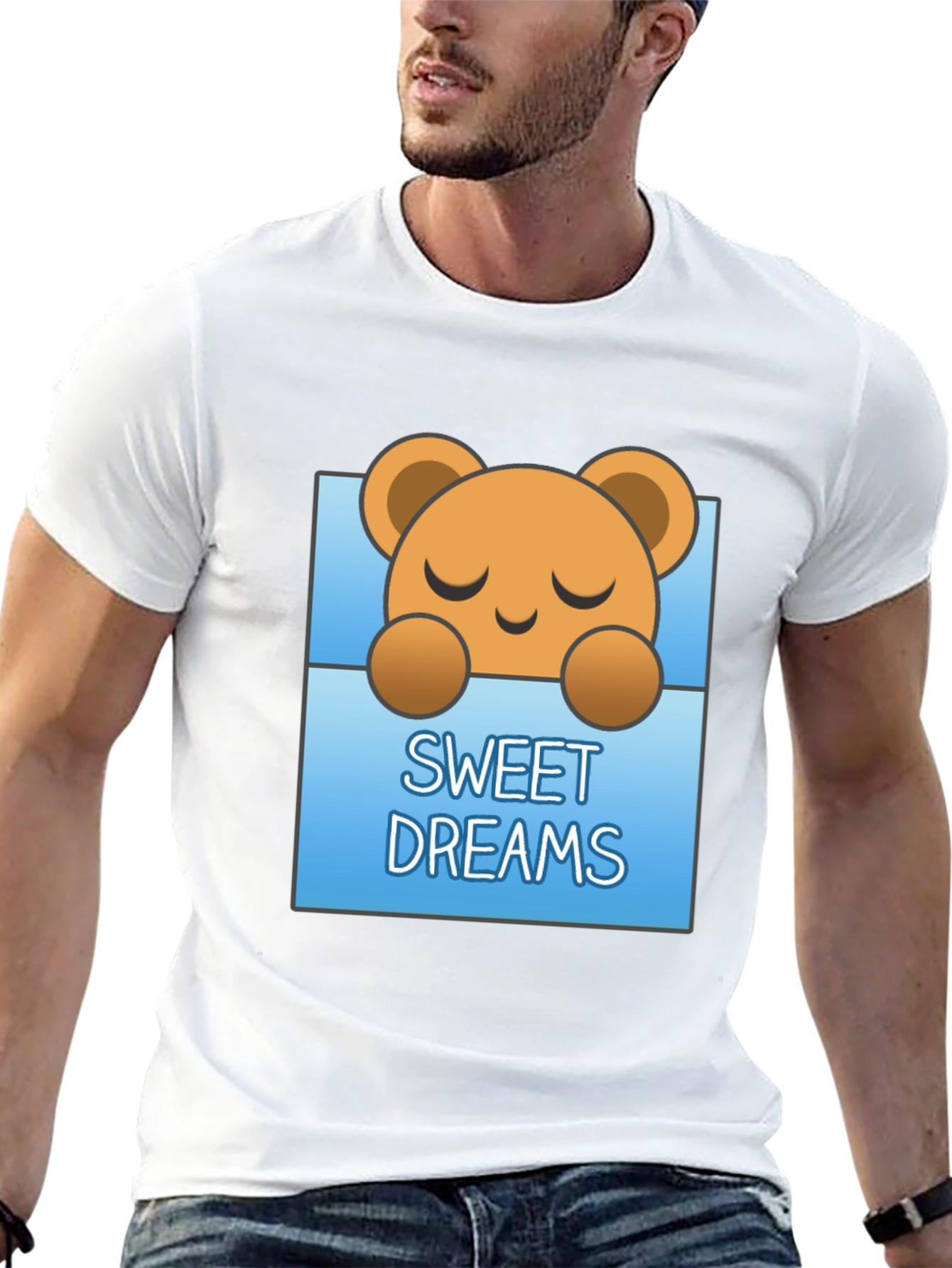 Sweet Dreams Bear Graphic Tee - Soft Cotton
