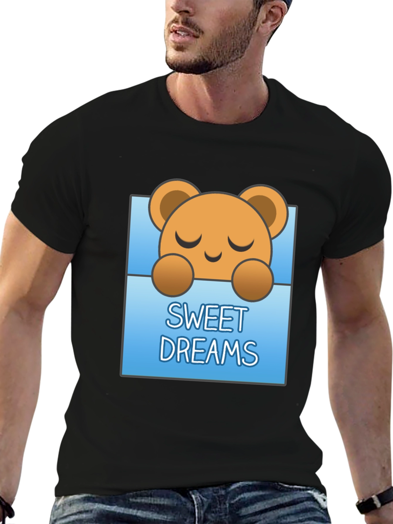 Sweet Dreams Bear Graphic Tee - Soft Cotton