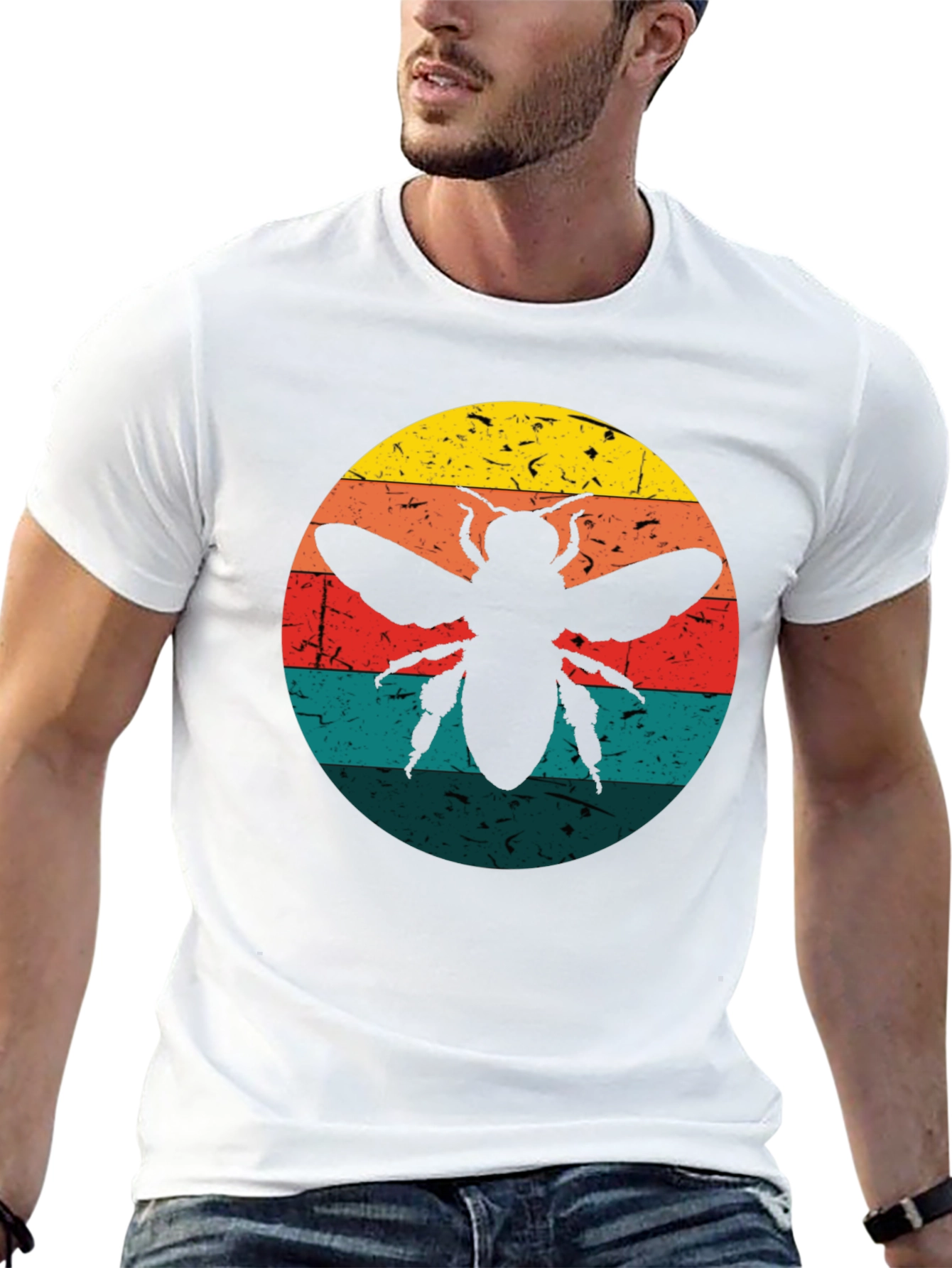 Retro Bee Graphic Tee - Black