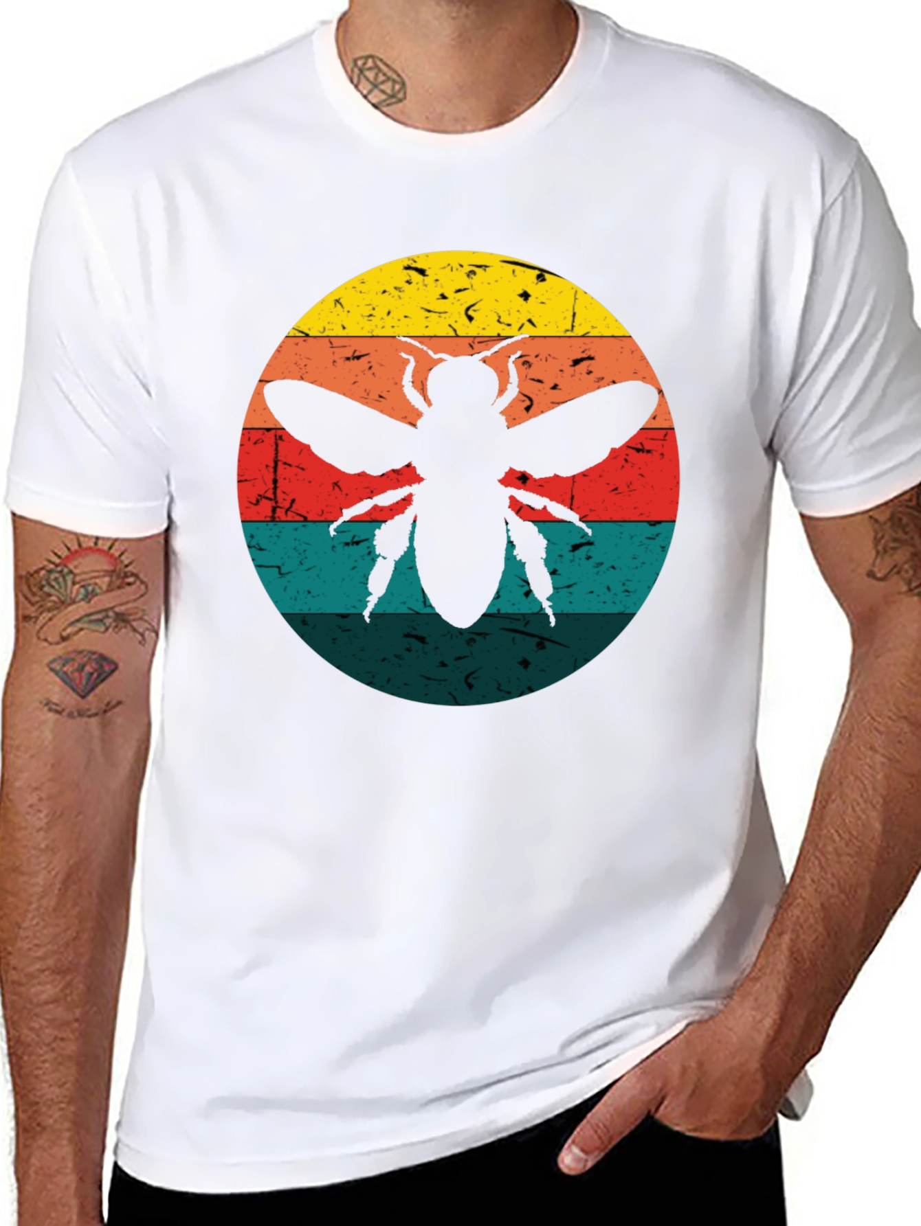 Retro Bee Graphic Tee - Black