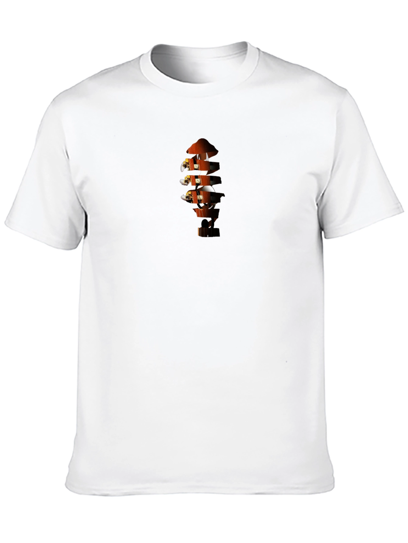 Mens Black T-Shirt with Guitar Headstock Graphic