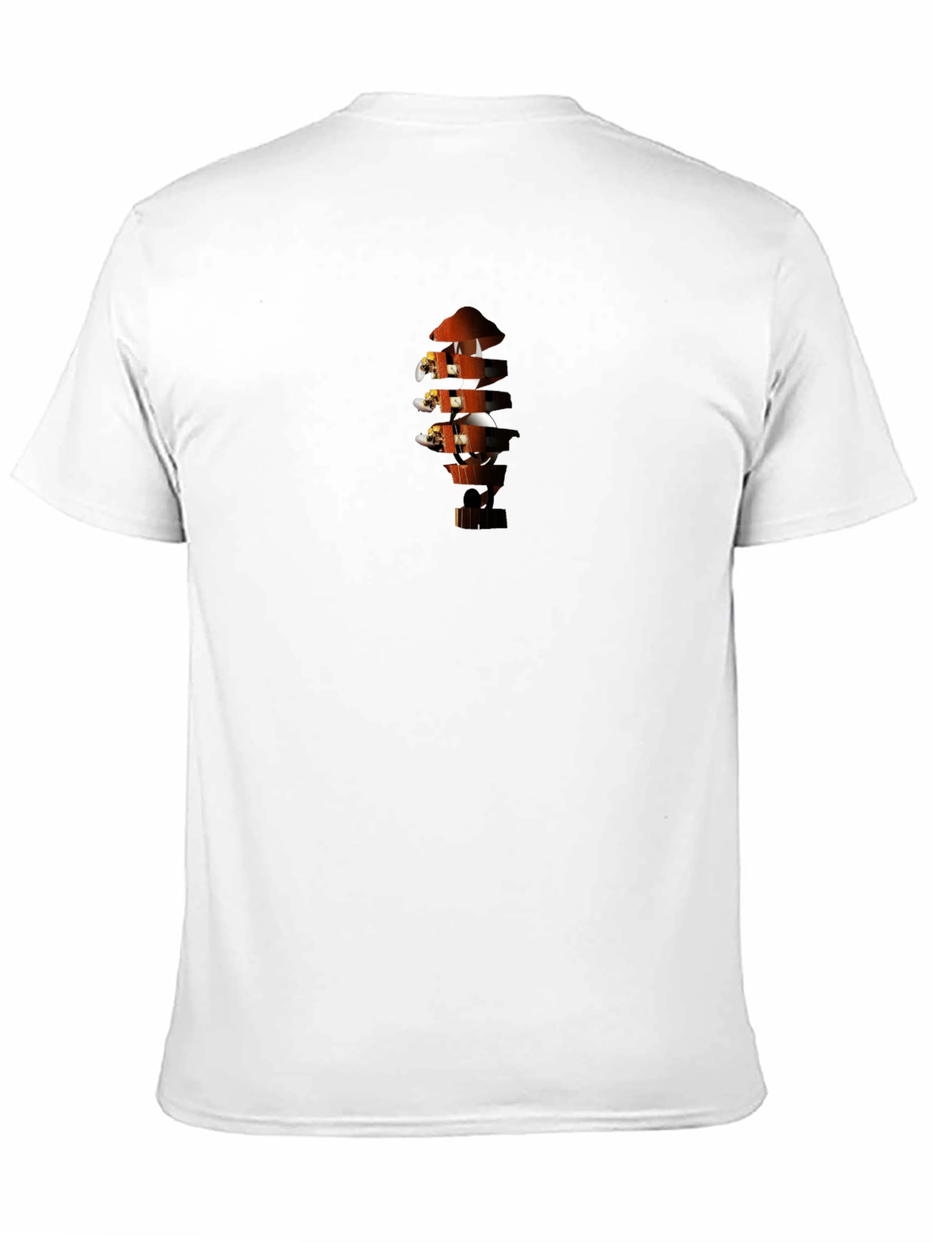 Mens Black T-Shirt with Guitar Headstock Graphic