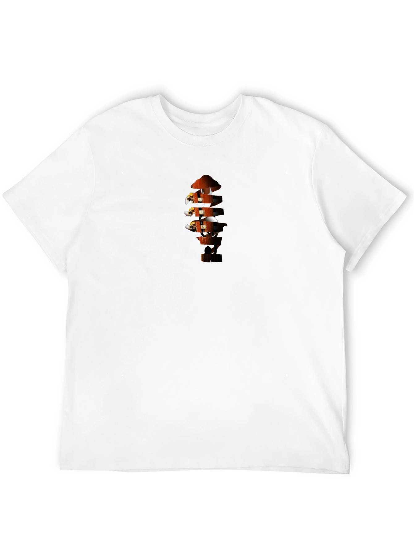 Mens Black T-Shirt with Guitar Headstock Graphic
