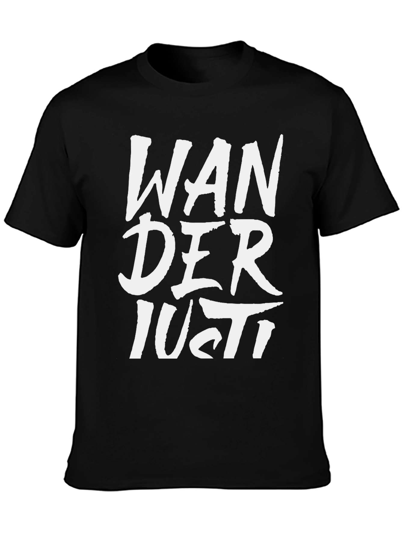 Wanderlust Graphic Tee - Black Cotton T-Shirt