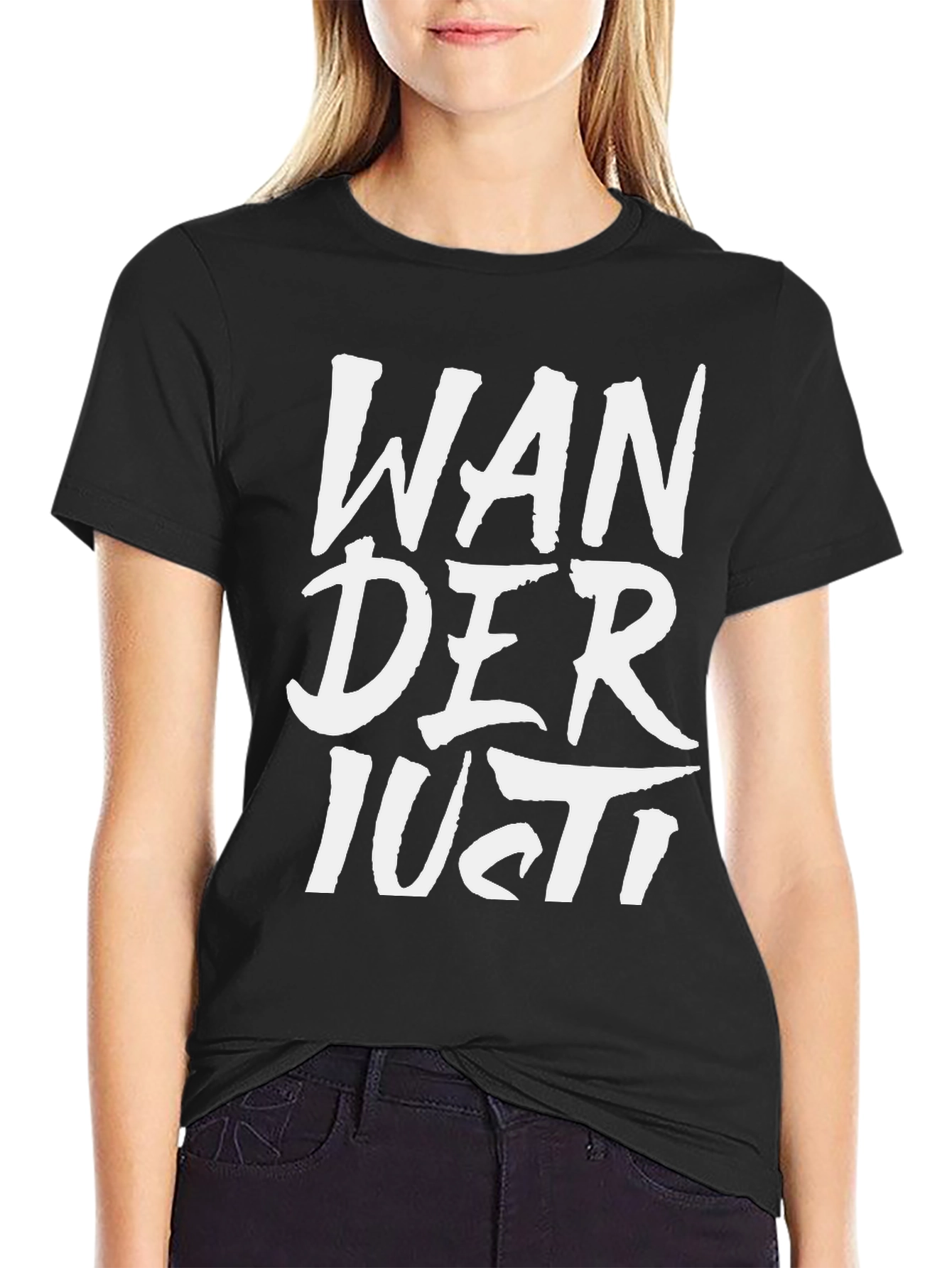 Wanderlust Graphic Tee - Black Cotton T-Shirt