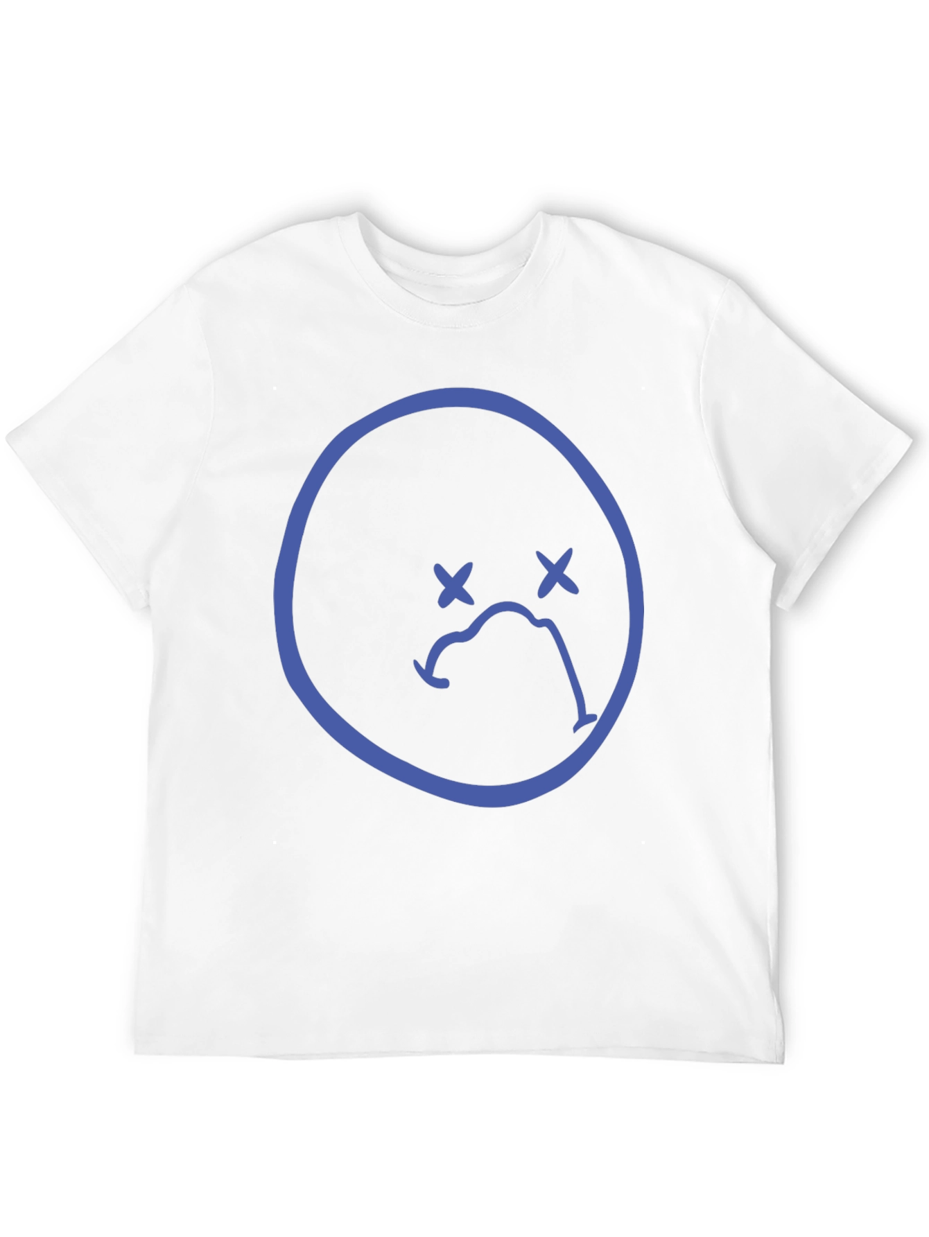 Sad Face Graphic Tee - Black Casual T-Shirt