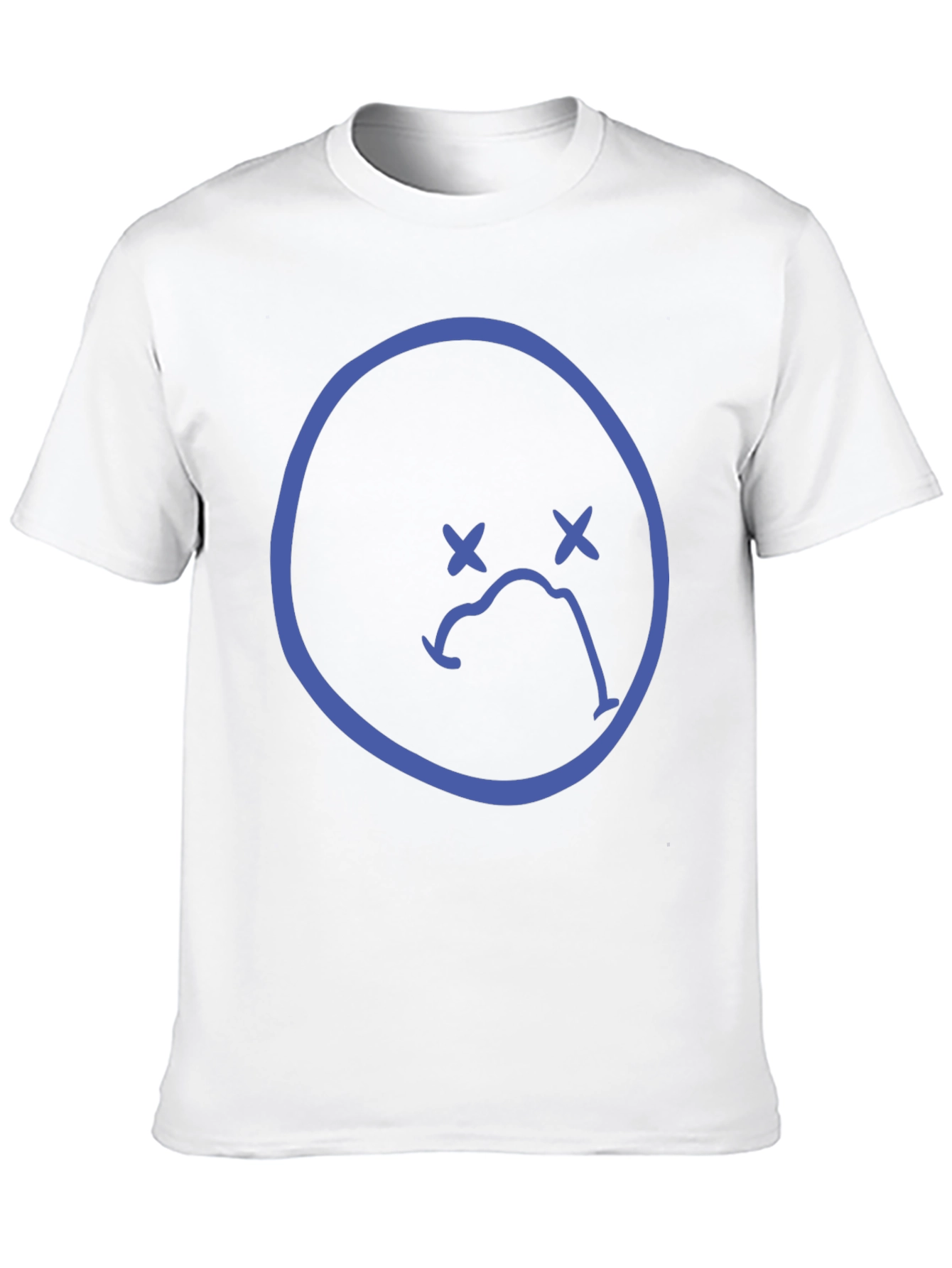 Sad Face Graphic Tee - Black Casual T-Shirt