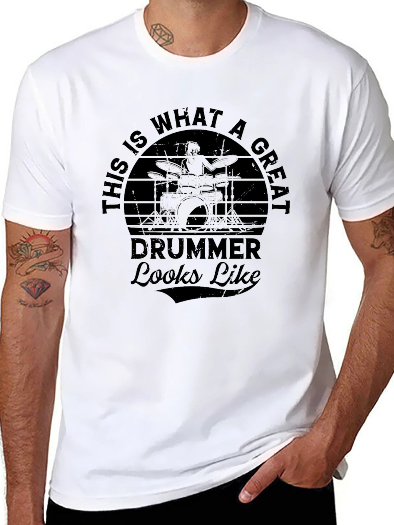 Great Drummer Graphic T-Shirt - Black