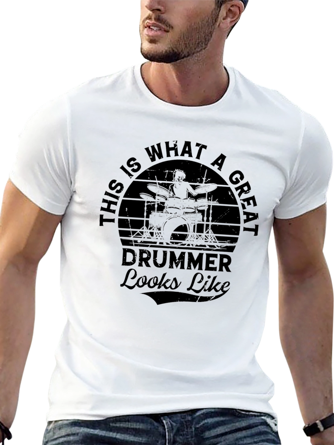 Great Drummer Graphic T-Shirt - Black