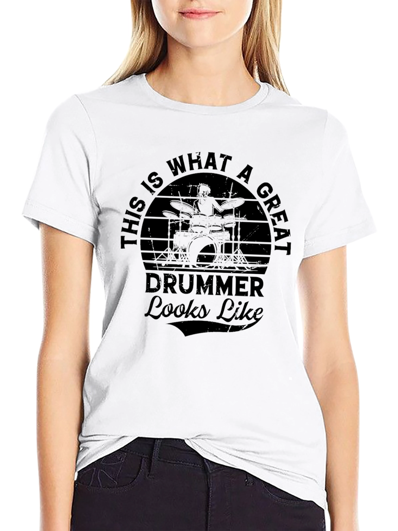 Great Drummer Graphic T-Shirt - Black