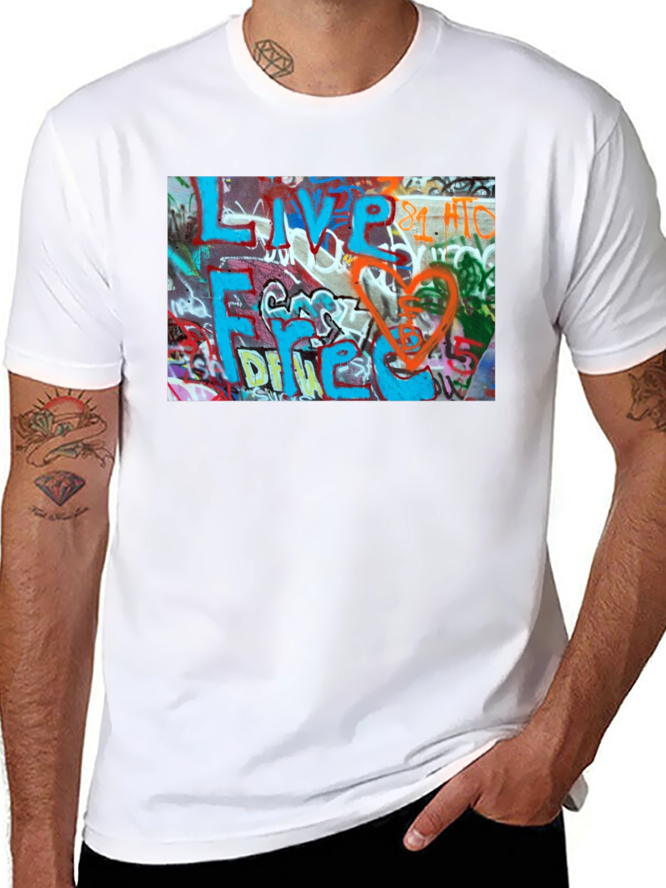 Graffiti Art T-Shirt - Live Free Design