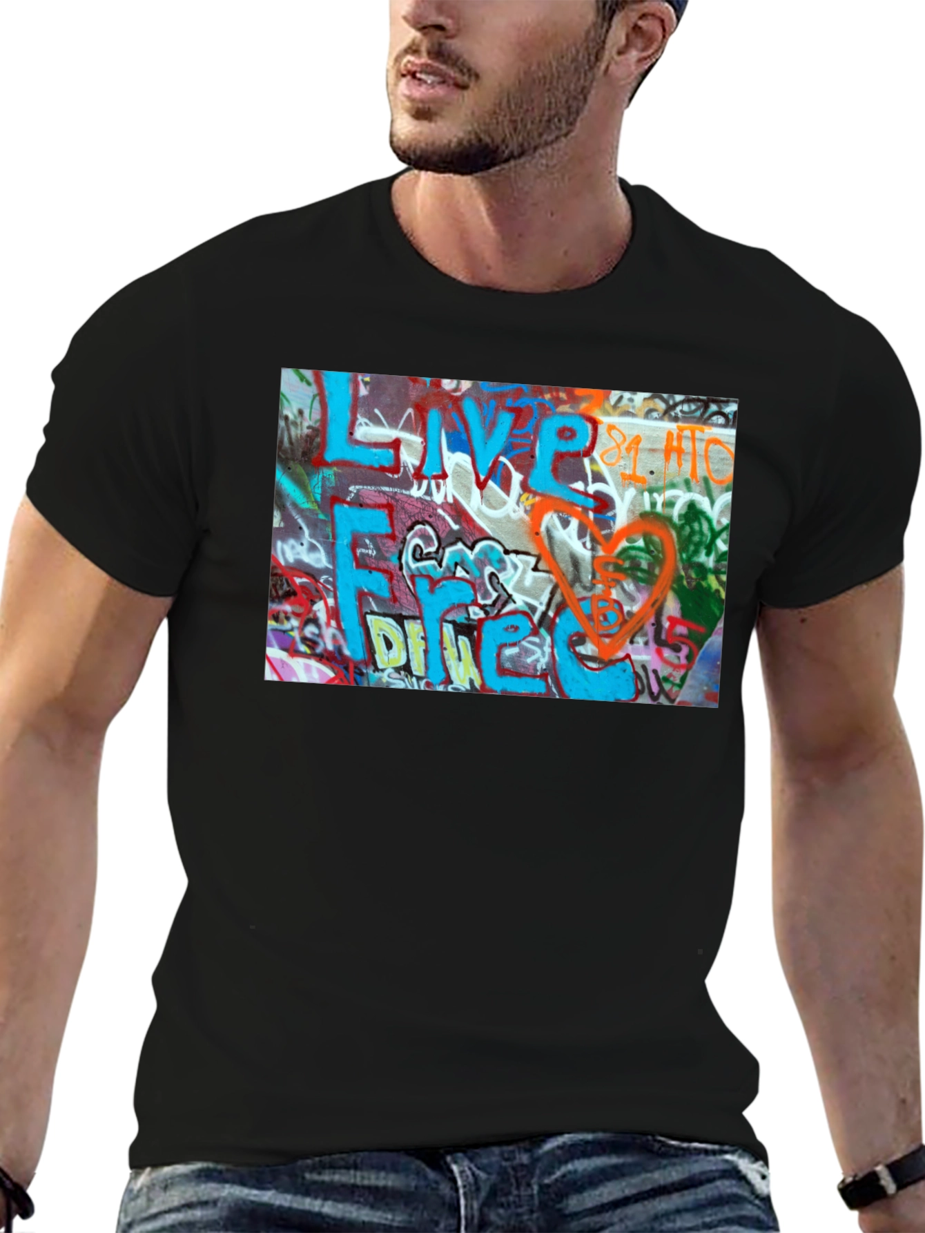 Graffiti Art T-Shirt - Live Free Design