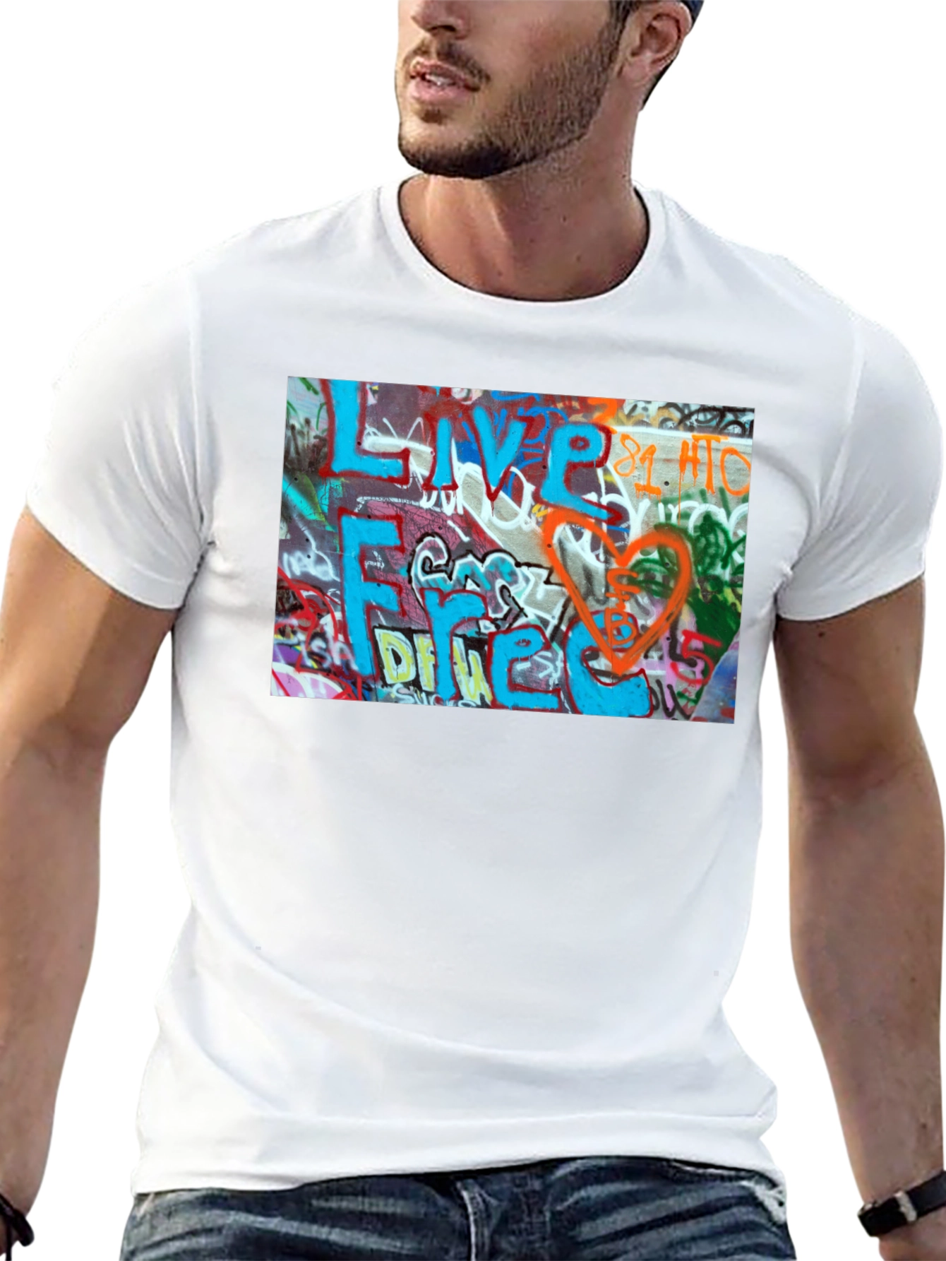 Graffiti Art T-Shirt - Live Free Design