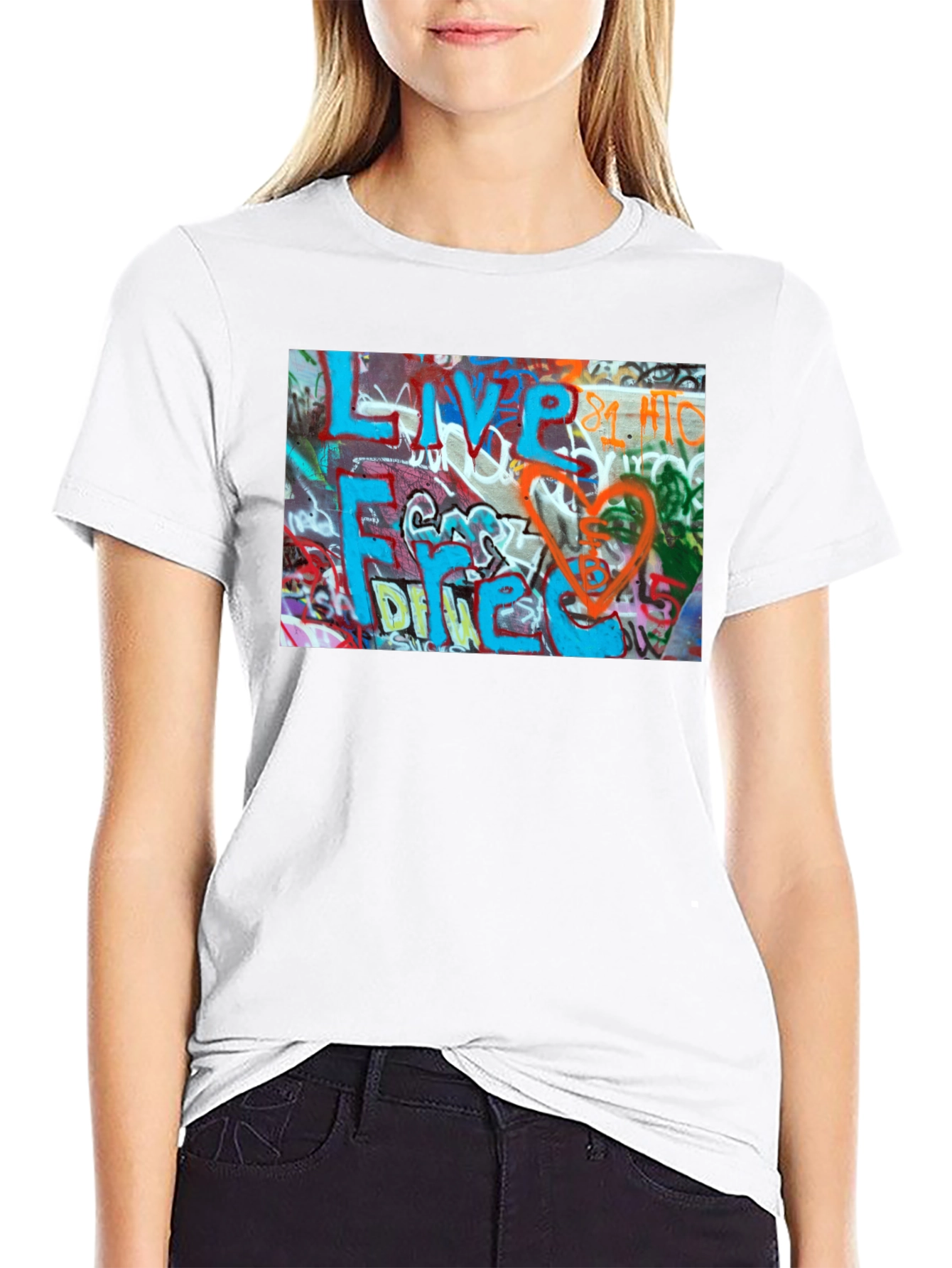 Graffiti Art T-Shirt - Live Free Design