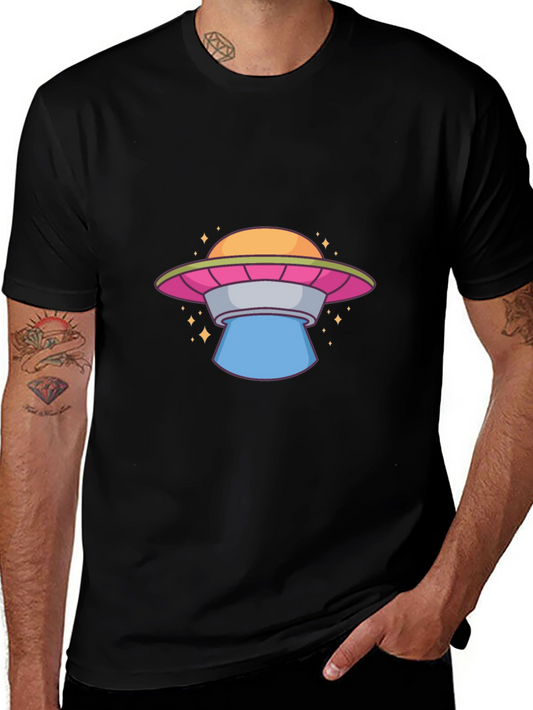 UFO Graphic Tee - Black Cotton T-Shirt