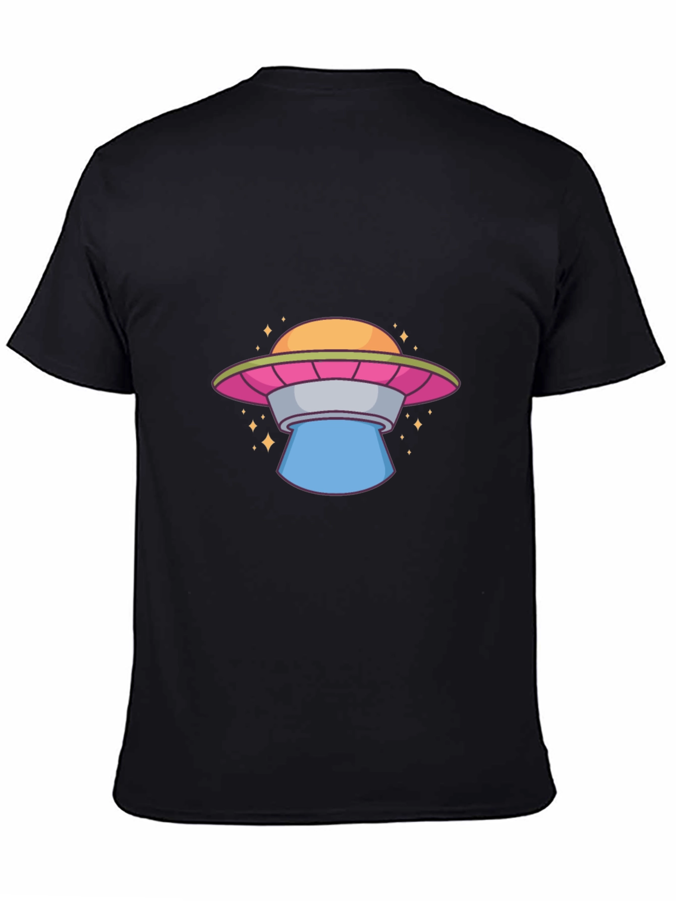 UFO Graphic Tee - Black Cotton T-Shirt