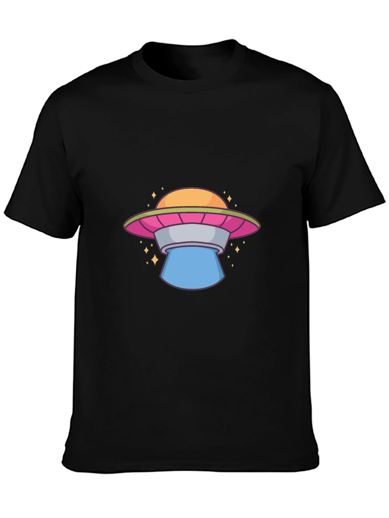UFO Graphic Tee - Black Cotton T-Shirt