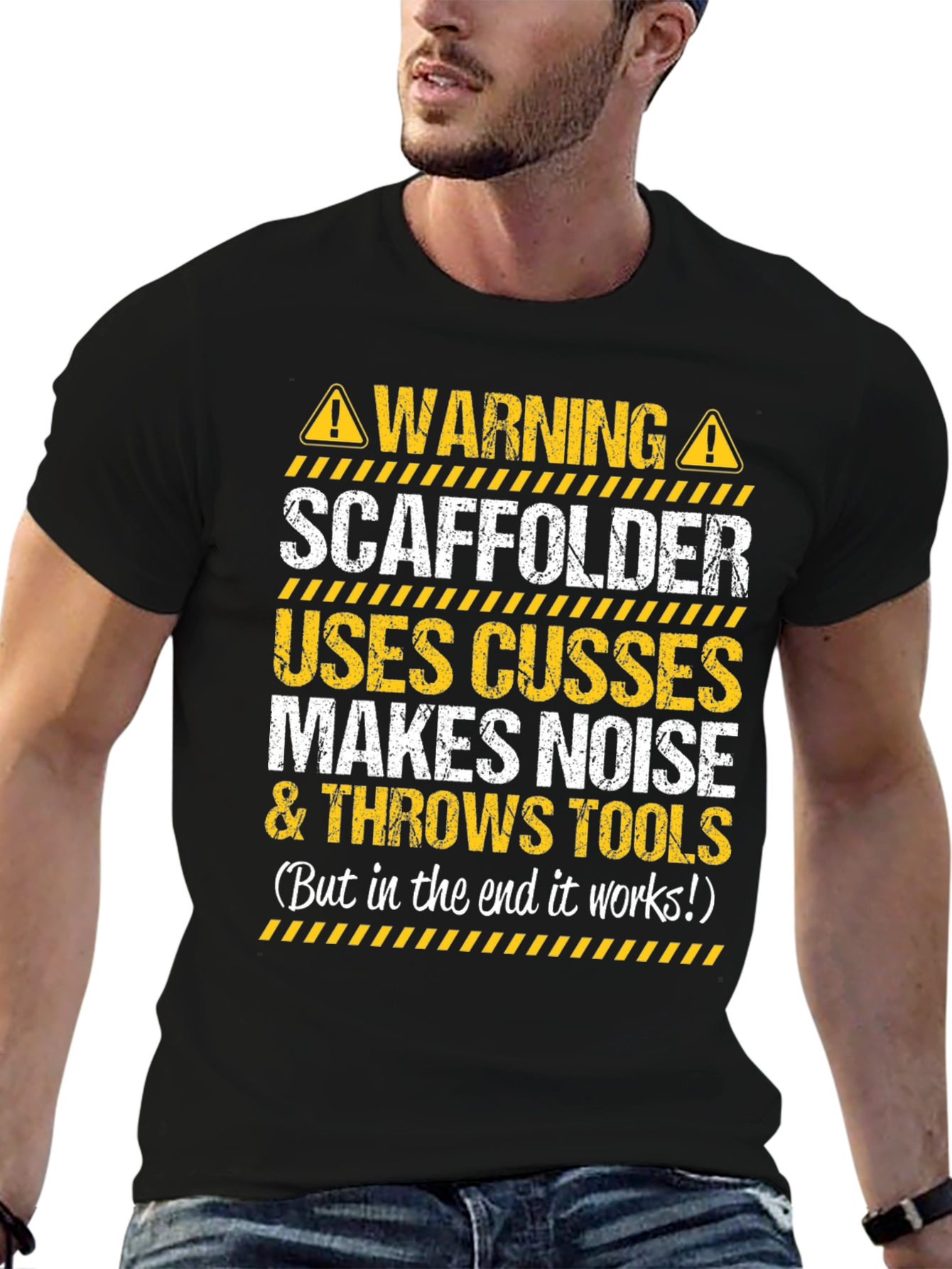 Warning Scaffolder T-Shirt - Funny Construction Worker Tee