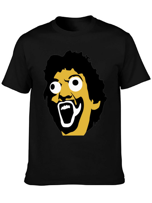 Black Tee with Funny Face Graphic