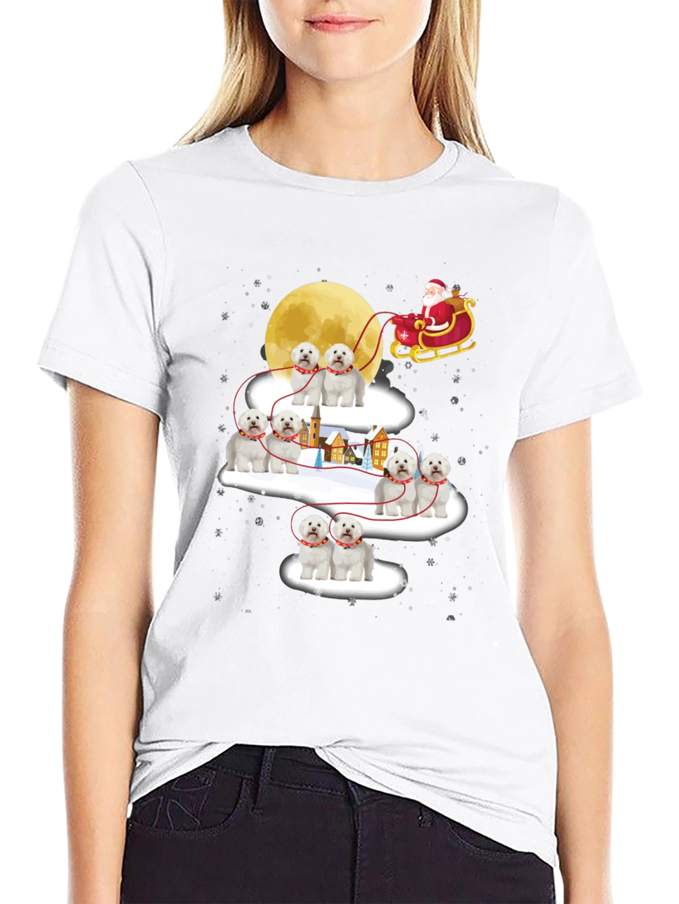 Christmas Dog Sleigh T-Shirt