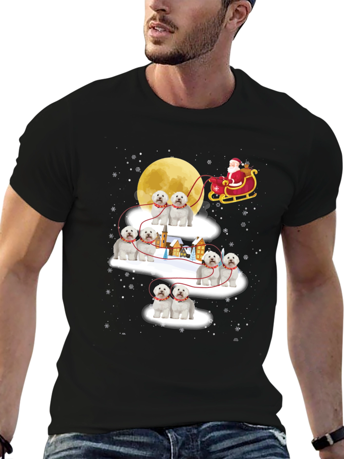 Christmas Dog Sleigh T-Shirt