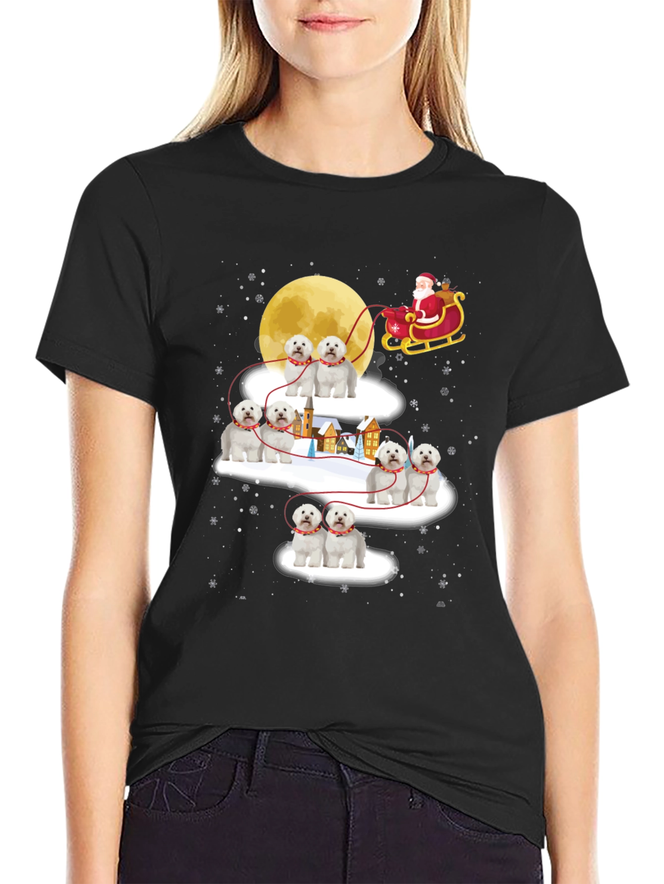 Christmas Dog Sleigh T-Shirt