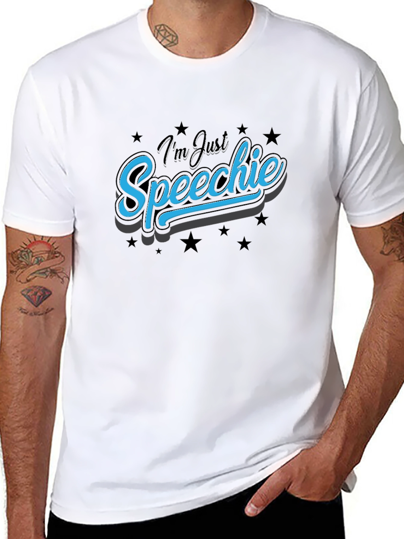 Im Just Speechie T-Shirt - Black Graphic Tee