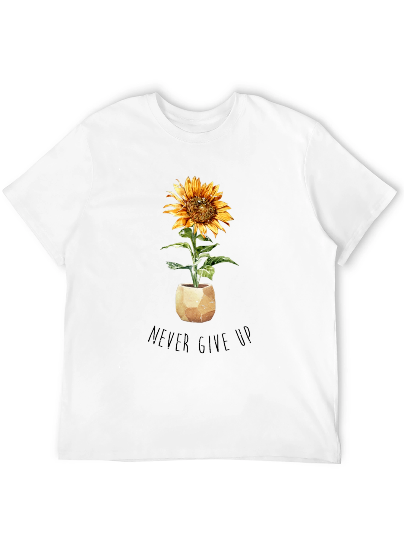 Sunflower Never Give Up Black T-Shirt