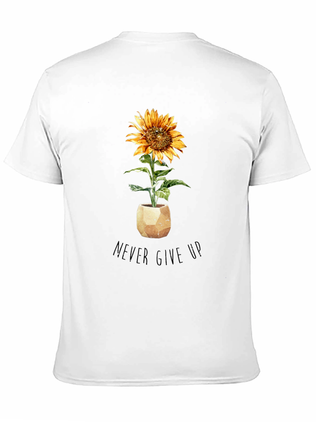 Sunflower Never Give Up Black T-Shirt