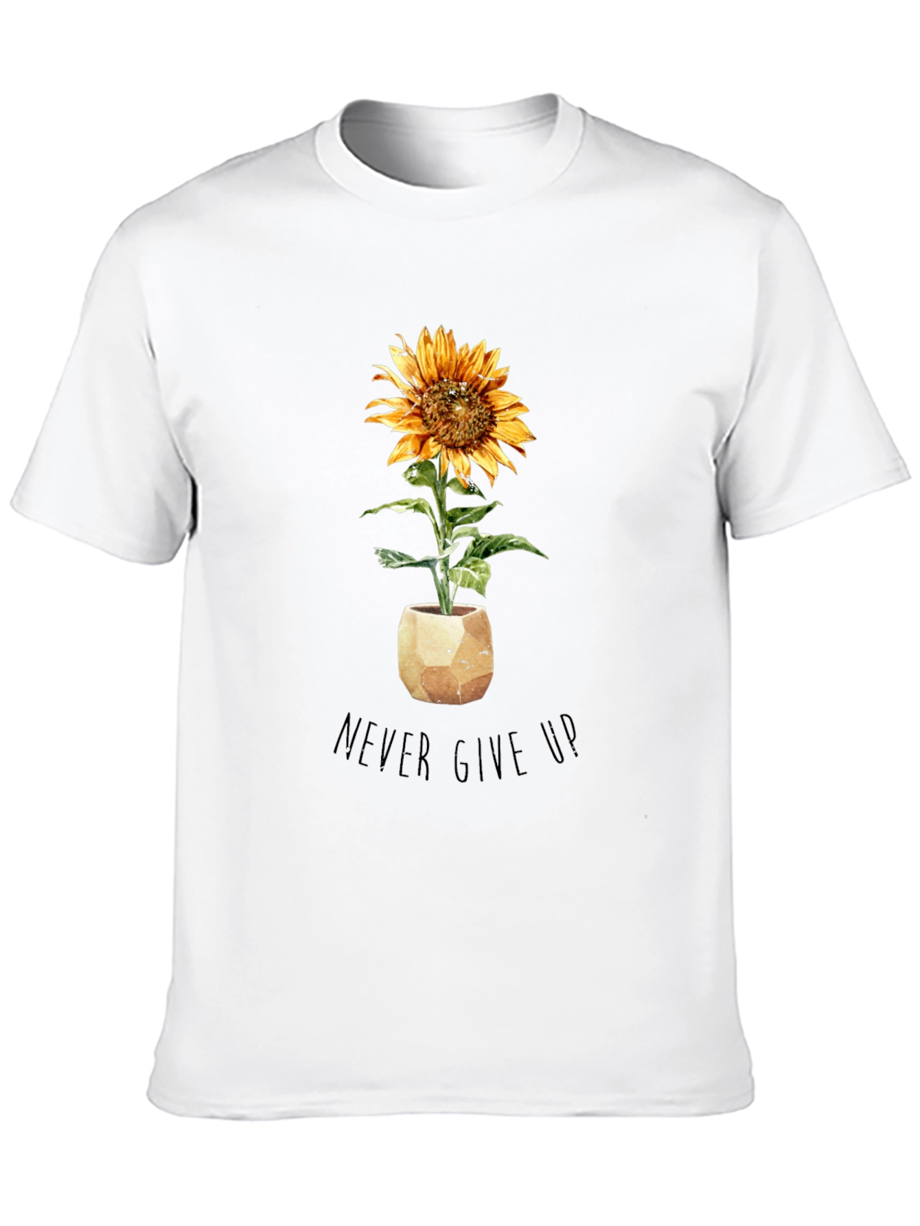 Sunflower Never Give Up Black T-Shirt
