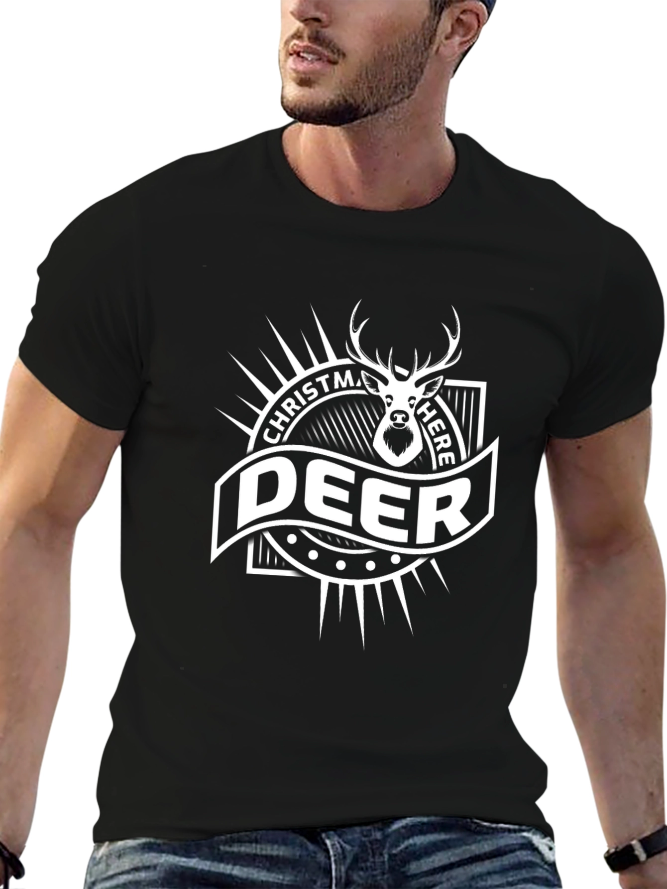 Christmas Deer Here Graphic Tee