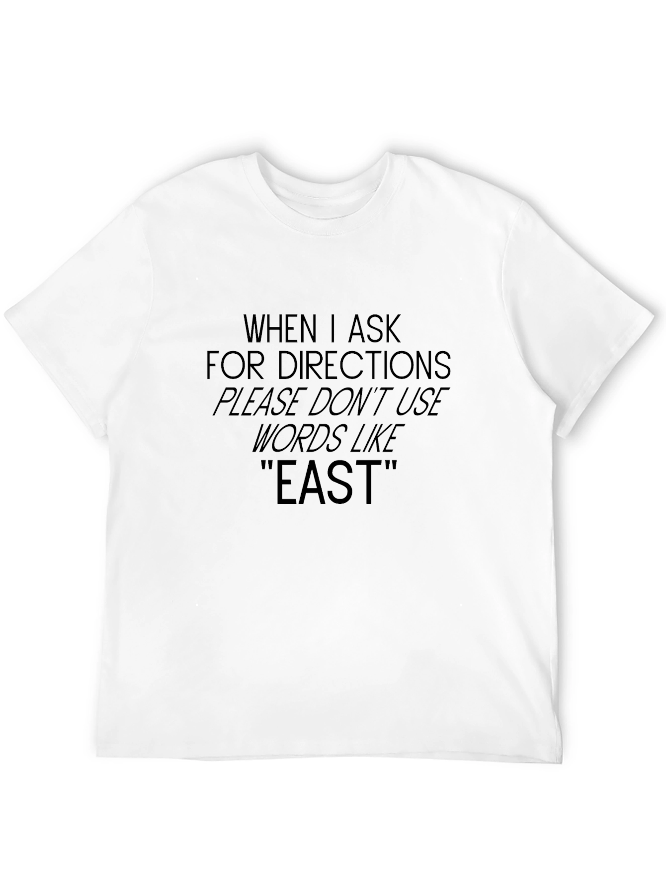 Funny Directional Impaired Mens Black Graphic T-Shirt