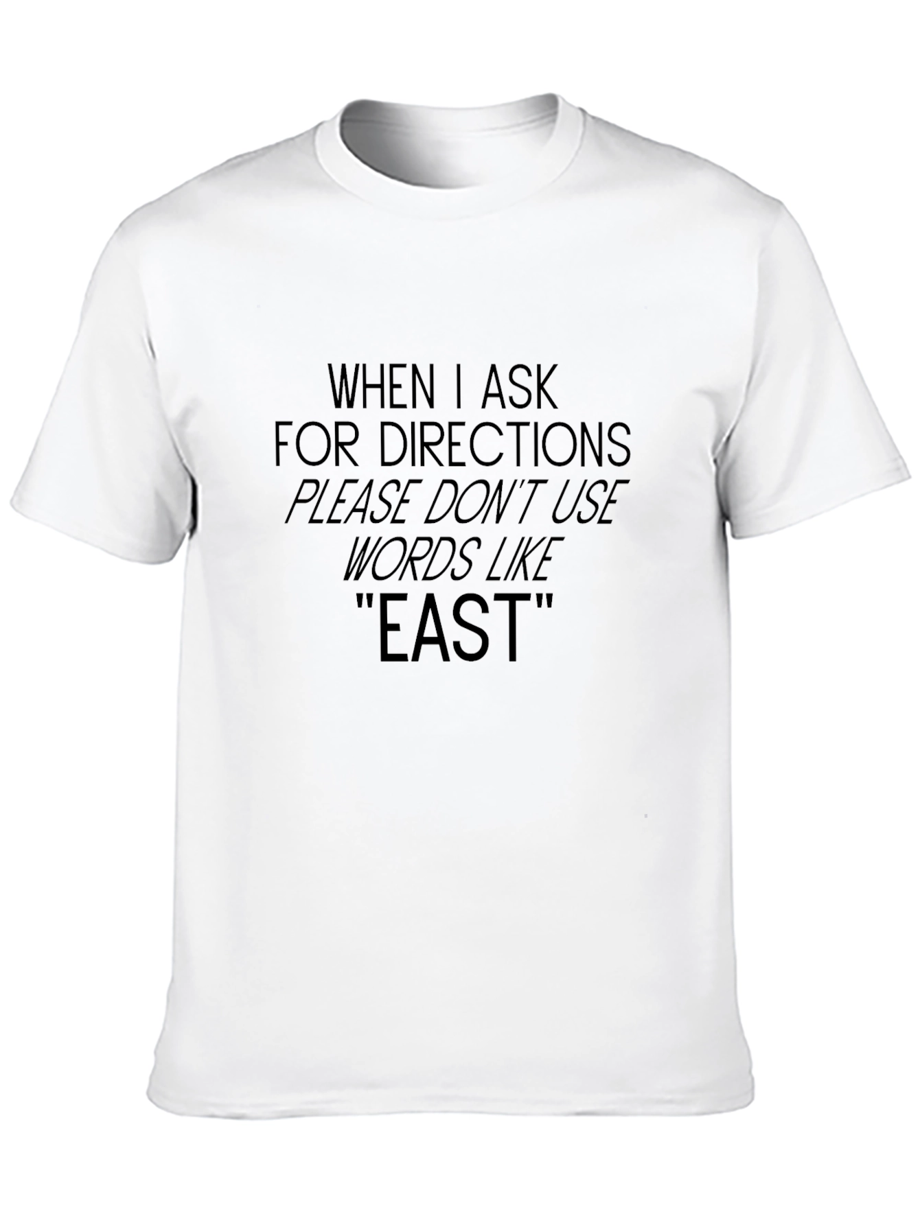 Funny Directional Impaired Mens Black Graphic T-Shirt