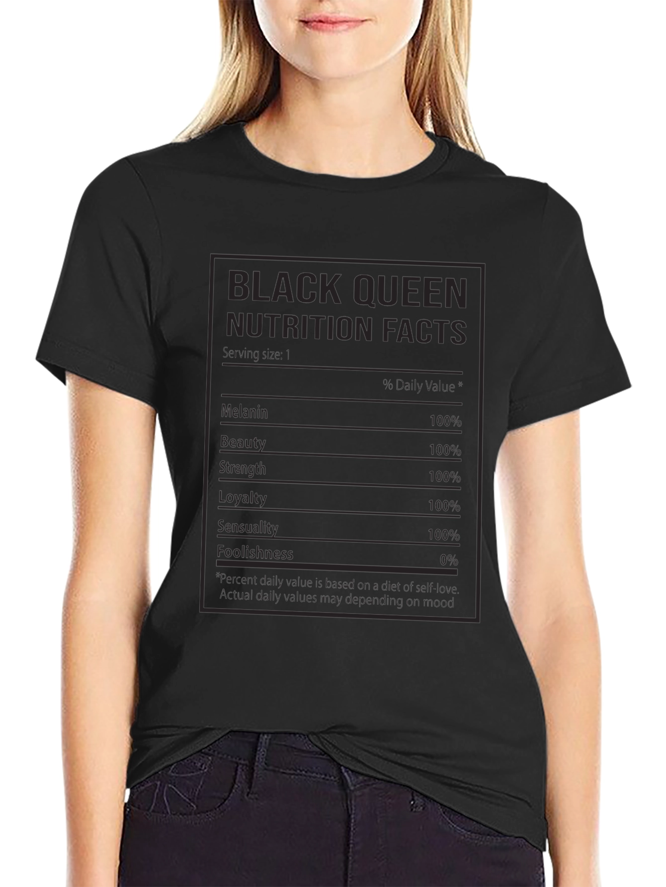 Black Queen Nutrition Facts T-Shirt