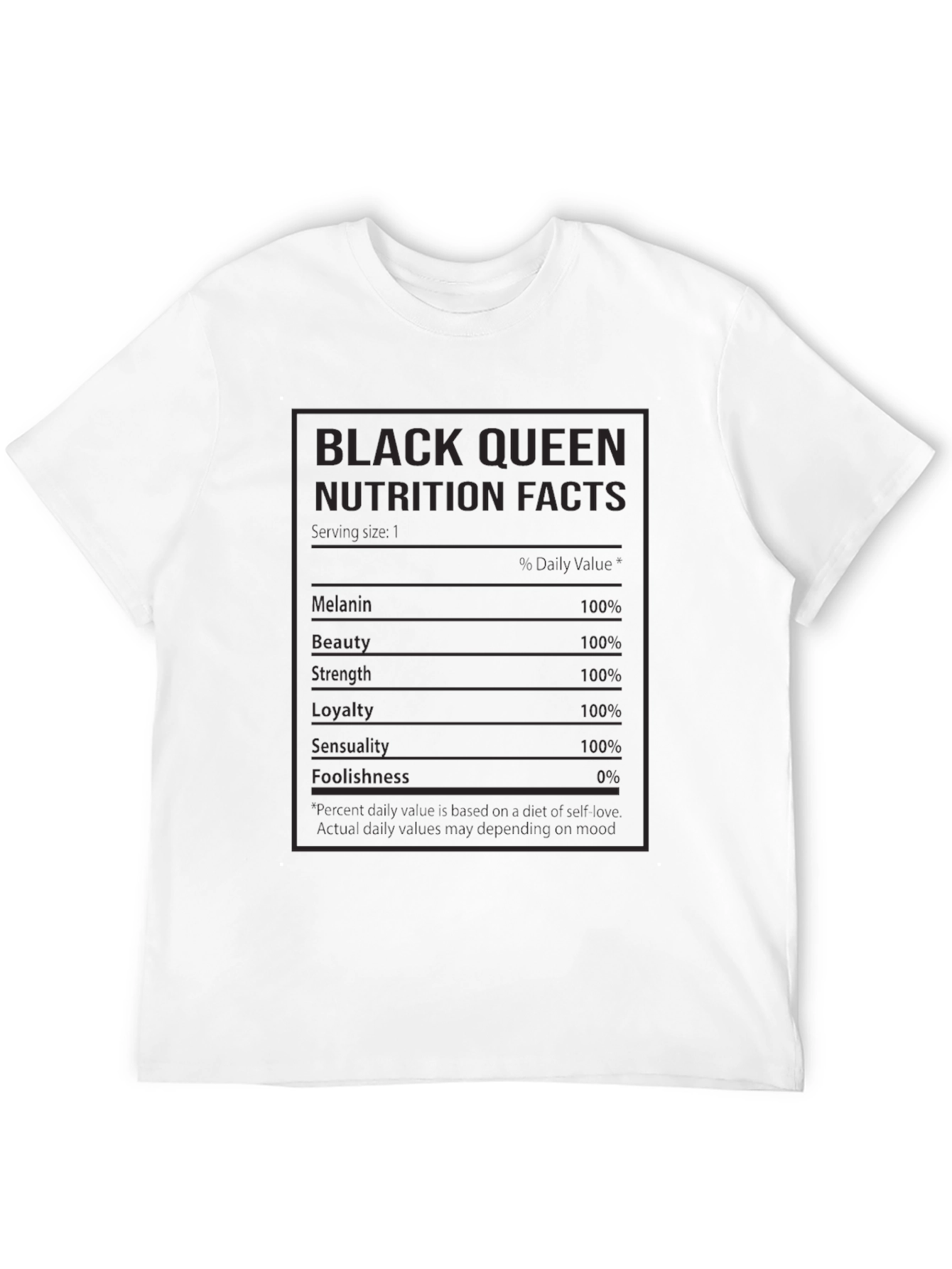 Black Queen Nutrition Facts T-Shirt